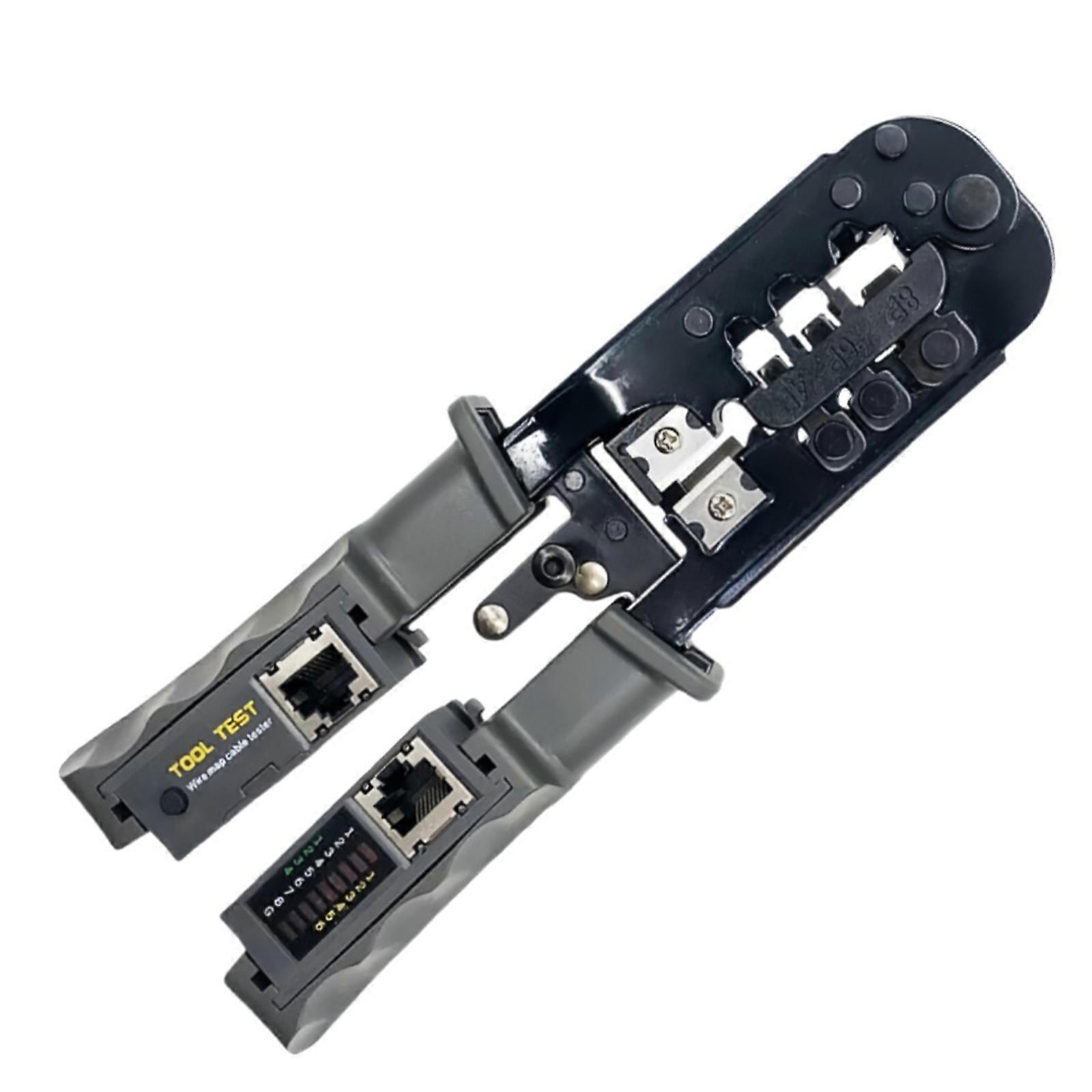 2 In 1 Networking LAN Cable Plier Tester 4P 8P 6P RJ45 RJ12 RJ11 Cable Crimping Stripping Cutting Tool Stripper Tester Multicolor