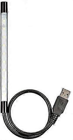 Portable USB Flexible Stick Dimmable Touch Switch White Light Lamp for Laptop Computer PC (Black)