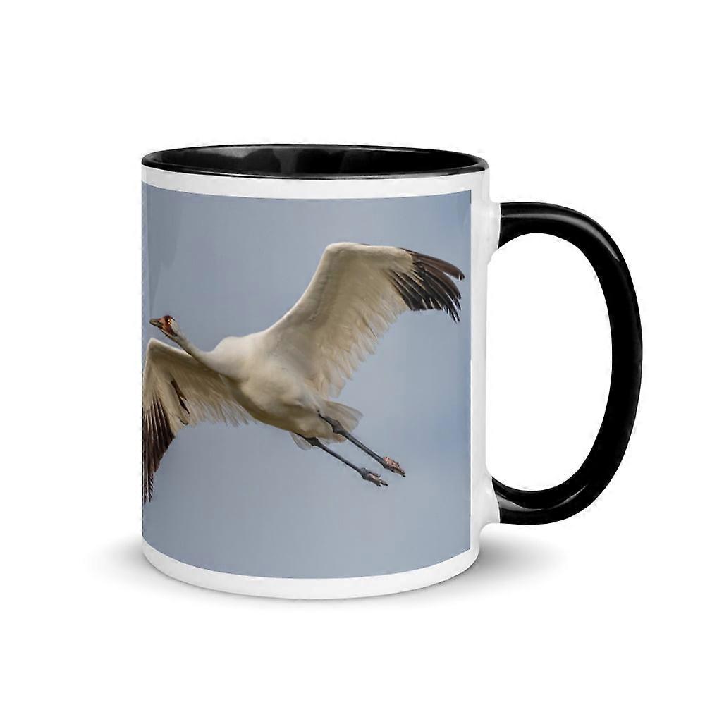 Whooping crane - Mug with Color Inside (Black)