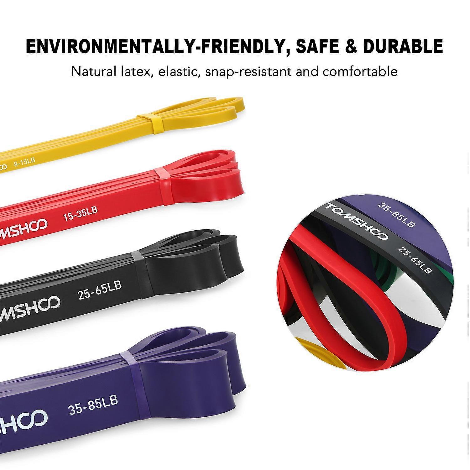 4pcs Pull Up Assist Bands Set Resistance Loop Bands Powerlifting Workout Exercise Stretch Bands with