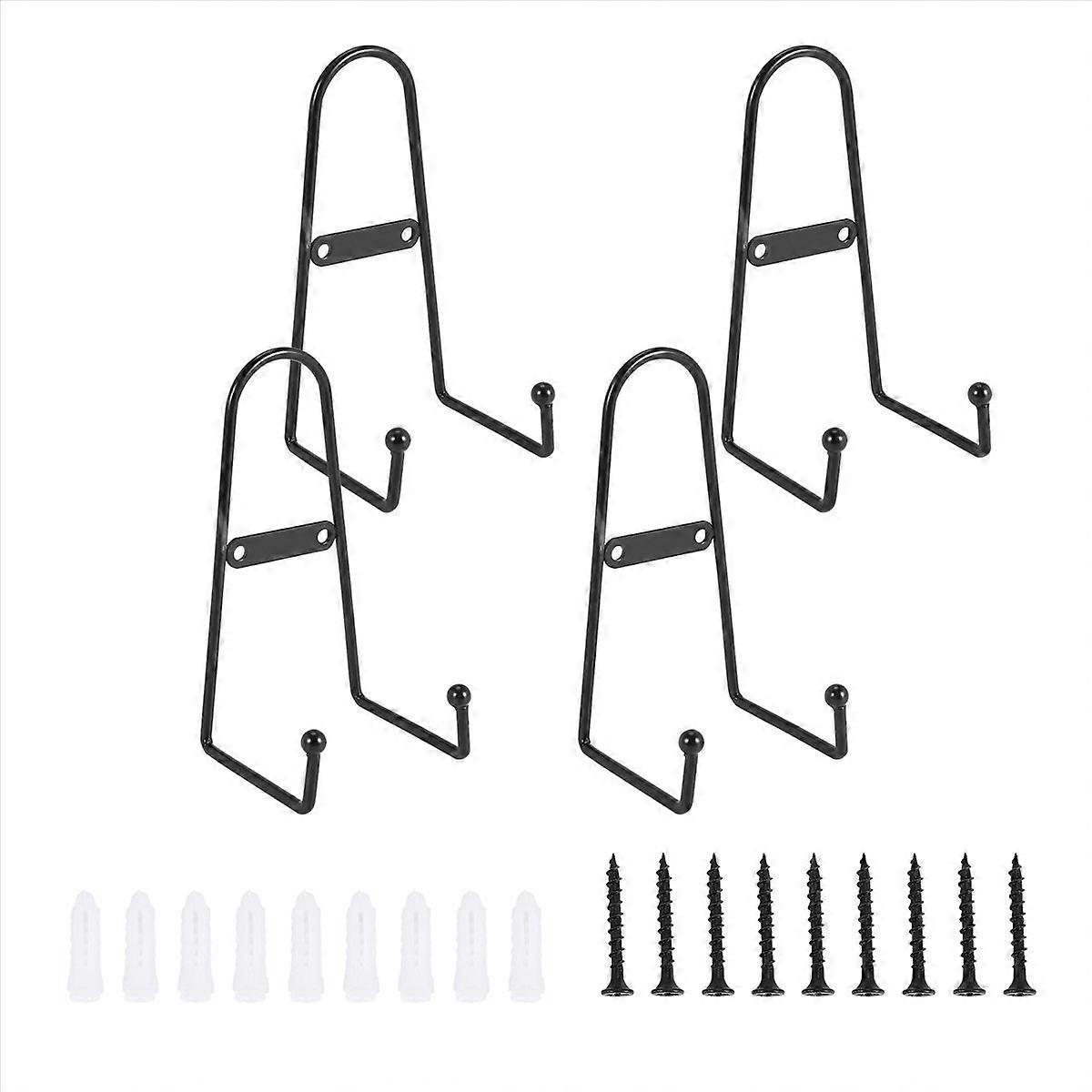 4 Pack Wall Mount Plate Display Stands, Medium Wall Easel Holder