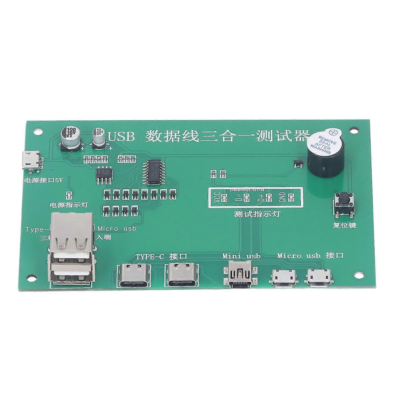 USB Cable Tester 3 in 1 Test Board Short Circuit Open Circuit Testing Module for Maintenance