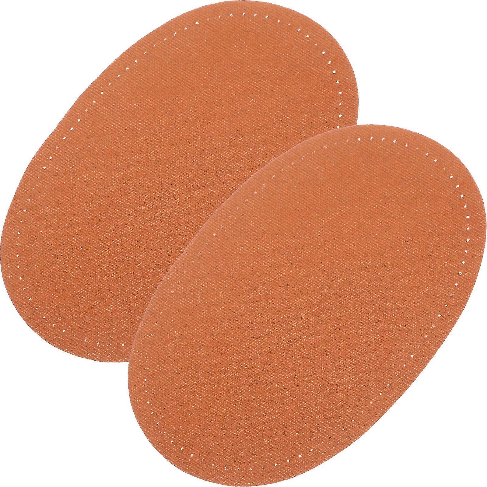 Chocolate Suede Oval Elbow Patches for Decoration 1Pair Iron on Patch