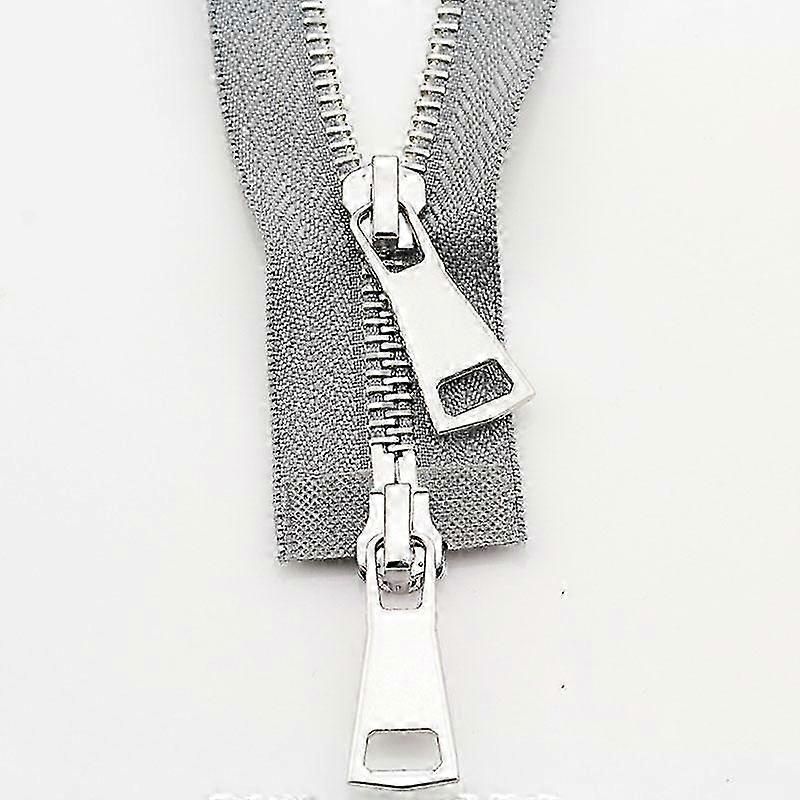 Kovový zip na bundy s otevřeným koncem a dvojitým jezdcem, šicí příslušenství pro kutily