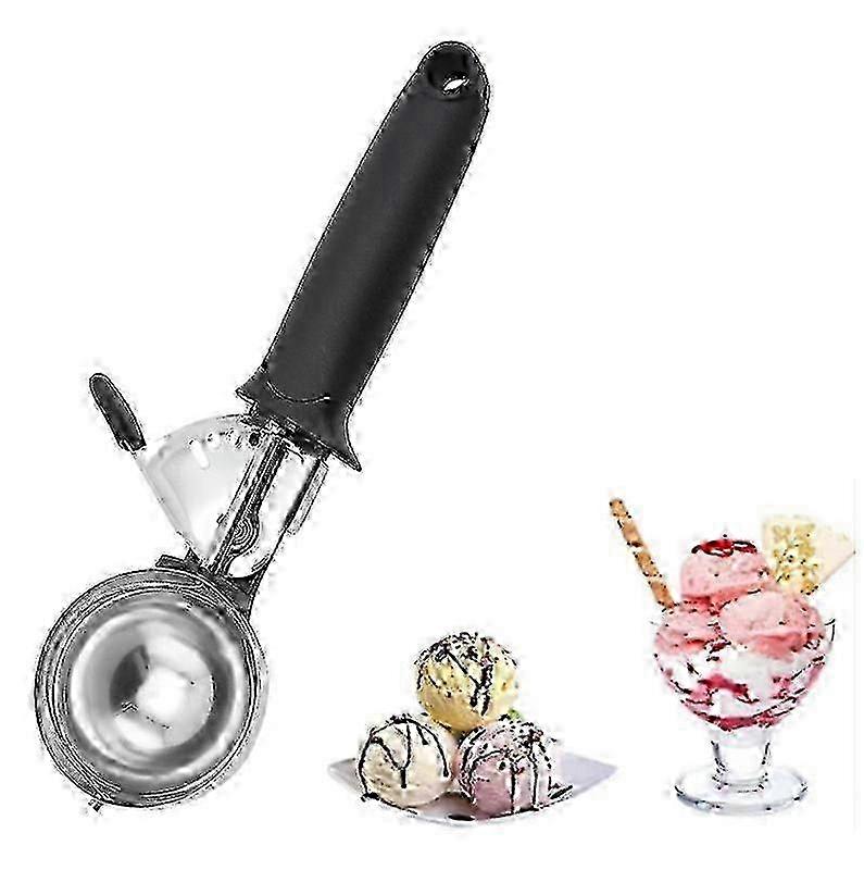 Ice Cream Scoop, Stainless Steel Cookie Scoop For Ice Cream, With Easy Trigger Release Good Grips For Mashed Potato, Meatballs, Mellon Balls Fruit Sal
