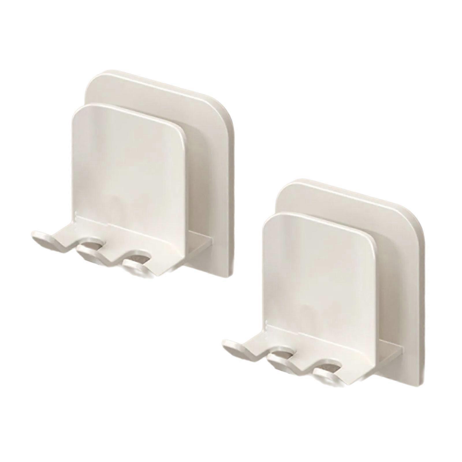 Modern Toothbrush Storage Rack Rustproof Adhesive Wall Mount Waterproof Bathroom Shelf for Multiple Brushes  White