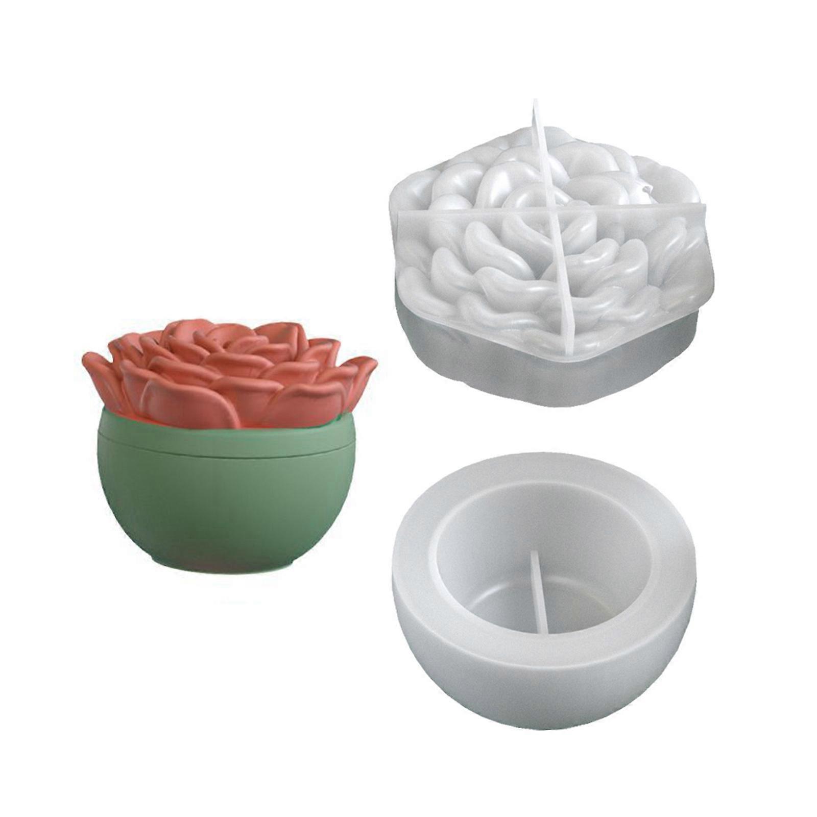 Silicone Flower Mold For Smooth Release Resin Art Projects And Decorative Storage Jar Succulent Planter Mould Multicolor