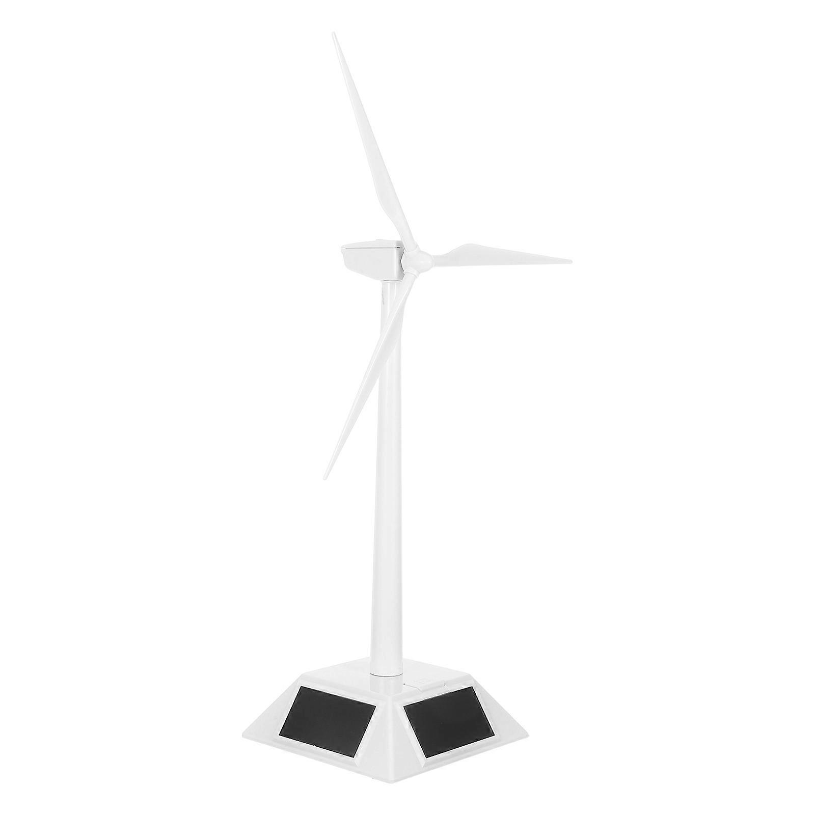 Solar Powered Windmill Model for Garden 1Set White Plastic Toy Ornament