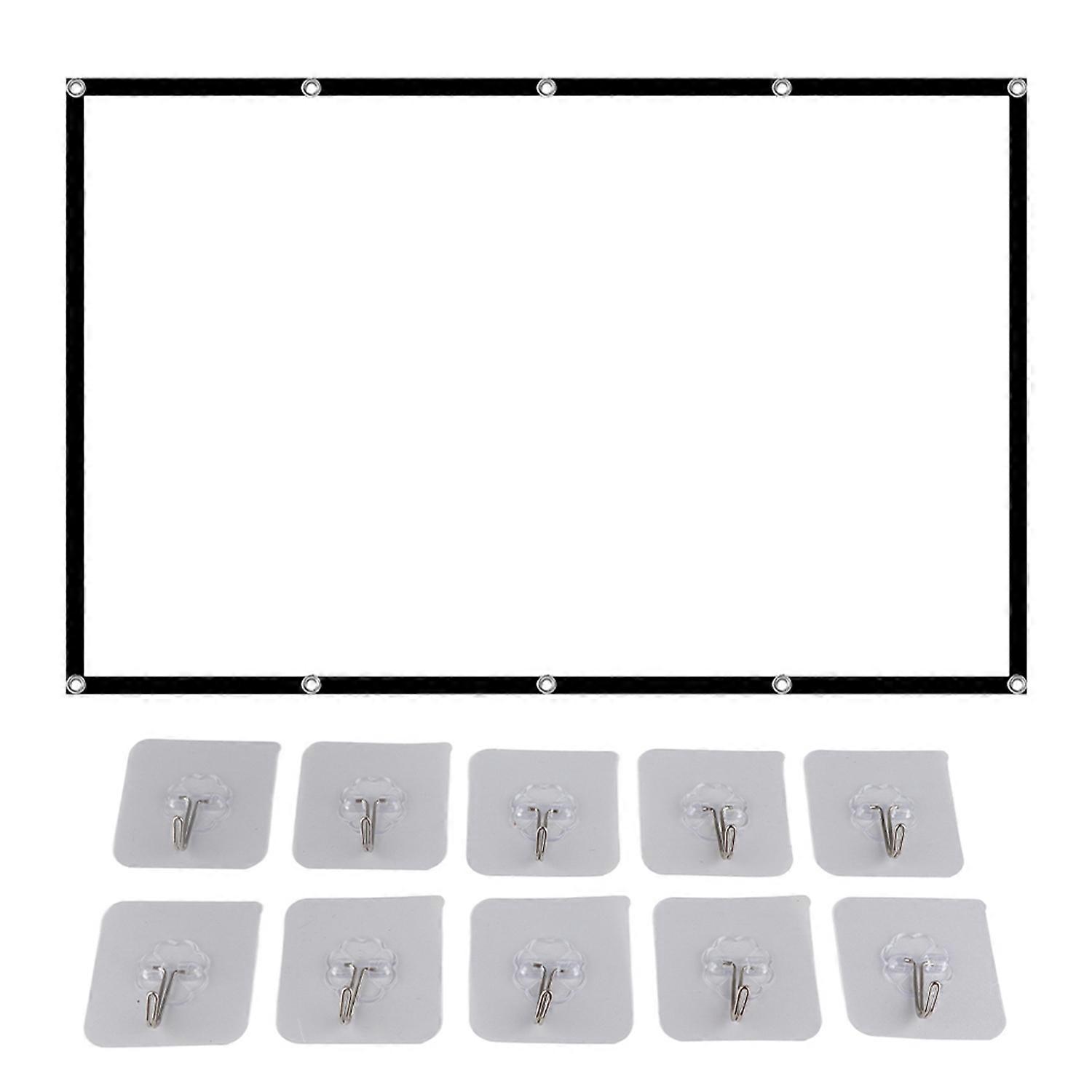 16:9 Portable HD Projector Screen Foldable Projection Curtain Polyester for Home Office120in