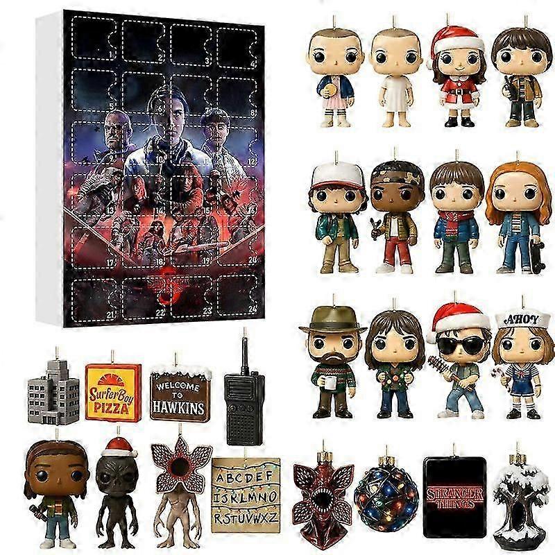 Stranger Things 5 2025 Advent Calendar Acrylic Ornaments Christmas Countdown Box