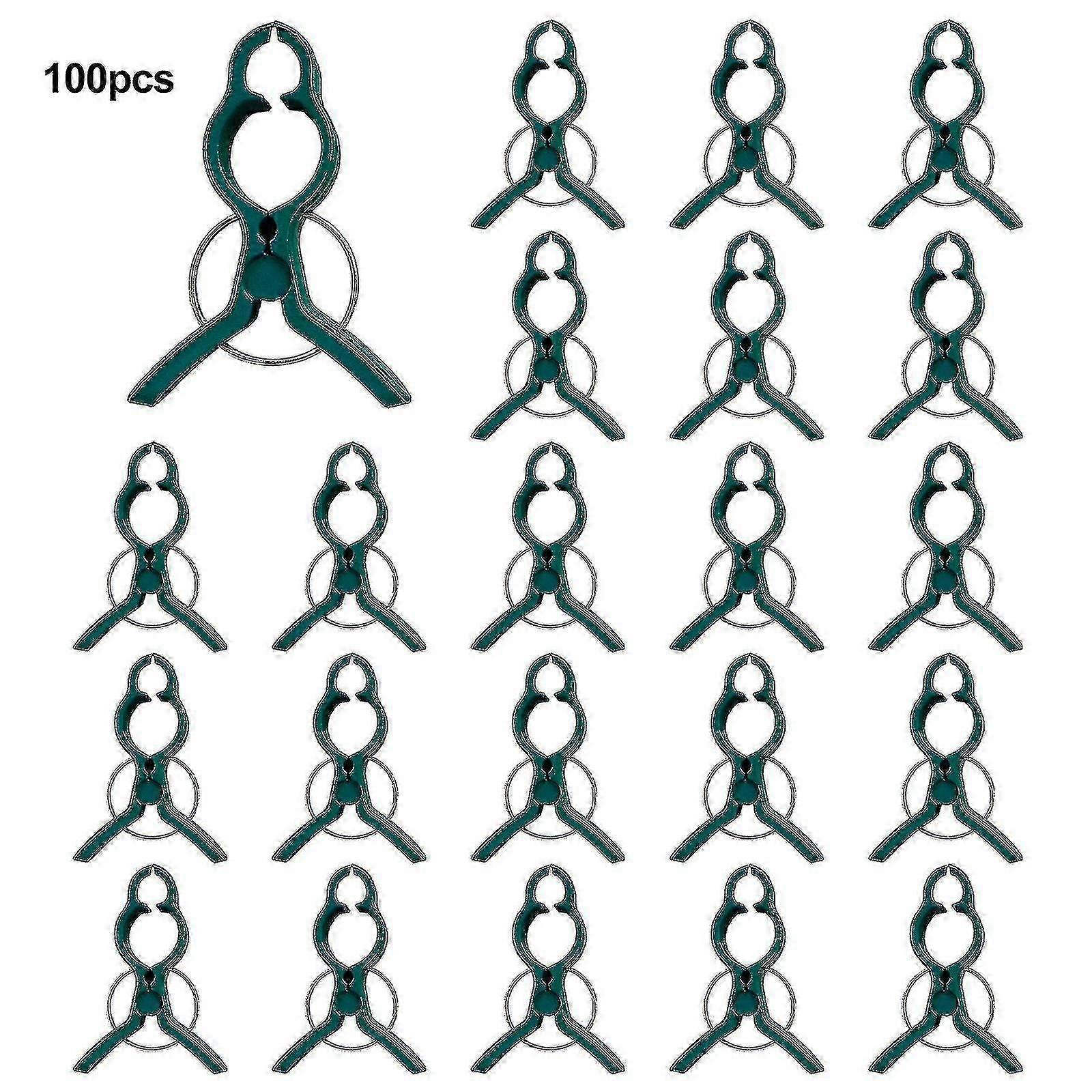 Green Plastic Adjustable Plant Support Clips for Tomatoes Cucumbers with Lever Loop Stem Clamp