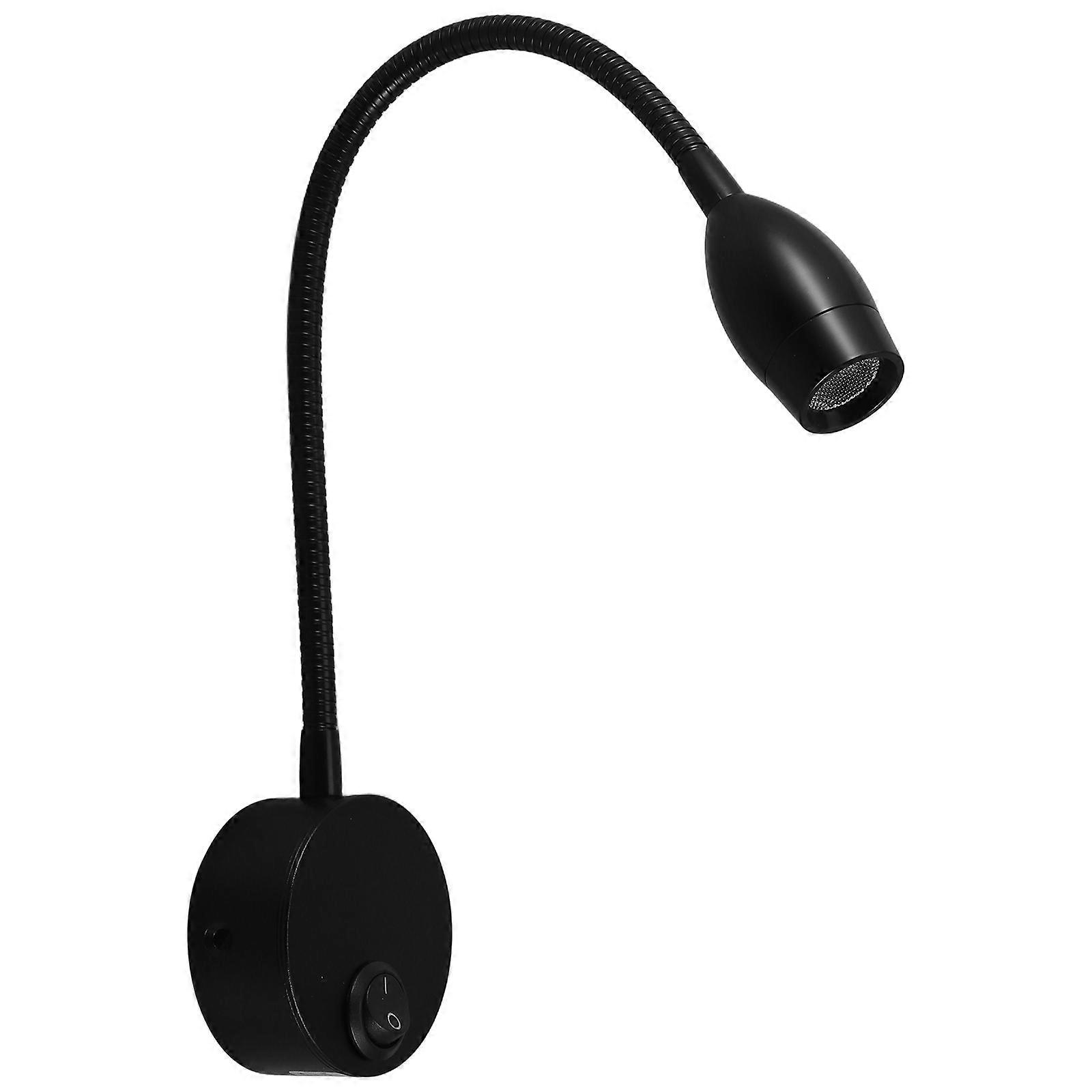 Adjustable Gooseneck Wall Lamp Black LED Wall Mounted Reading Light with Switch