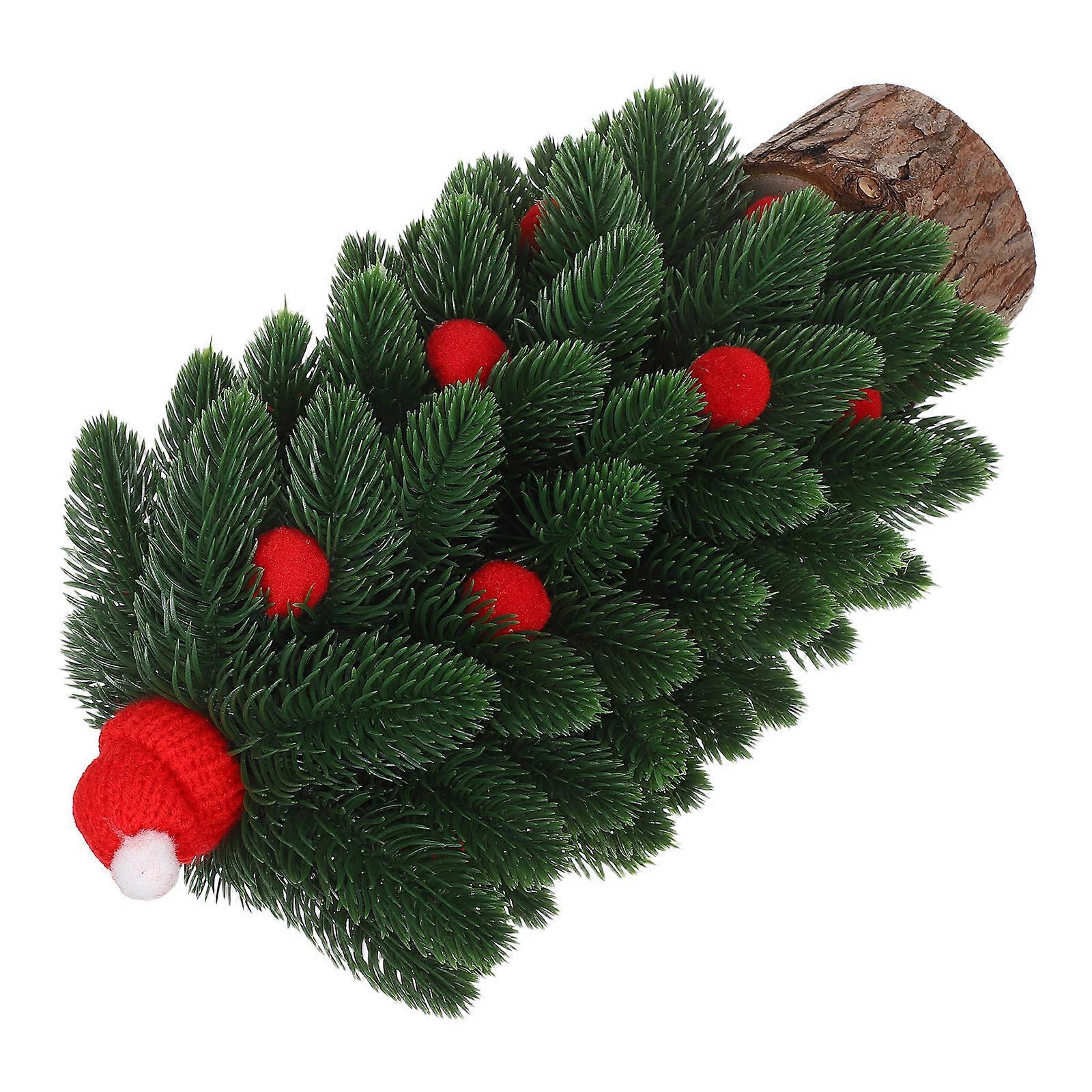 Mini Christmas Tree Tabletop Decoration with Stable Wooden Base