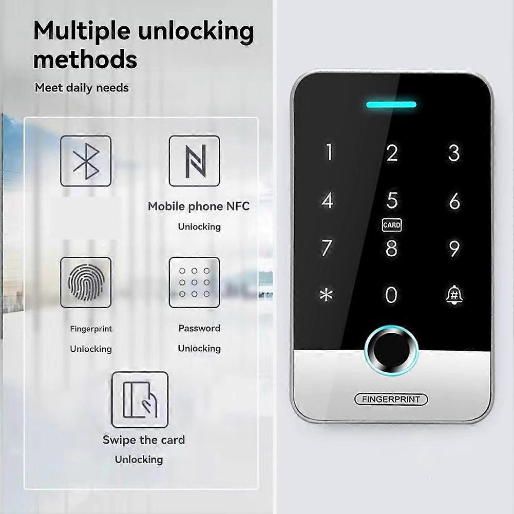 NFC Tuya Access Control Fingerprint Keypad 125K RFID 13.56M IC Standalone Access System Door Opener Card Reader Unlock