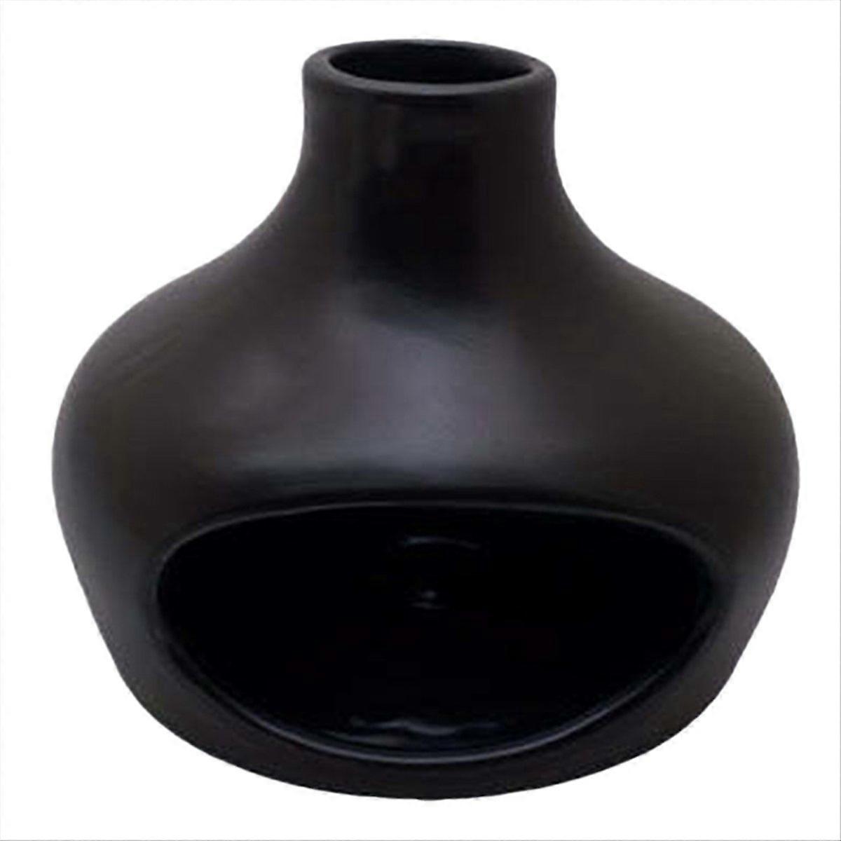 Elegant Ceramic Burner with Chimney Black