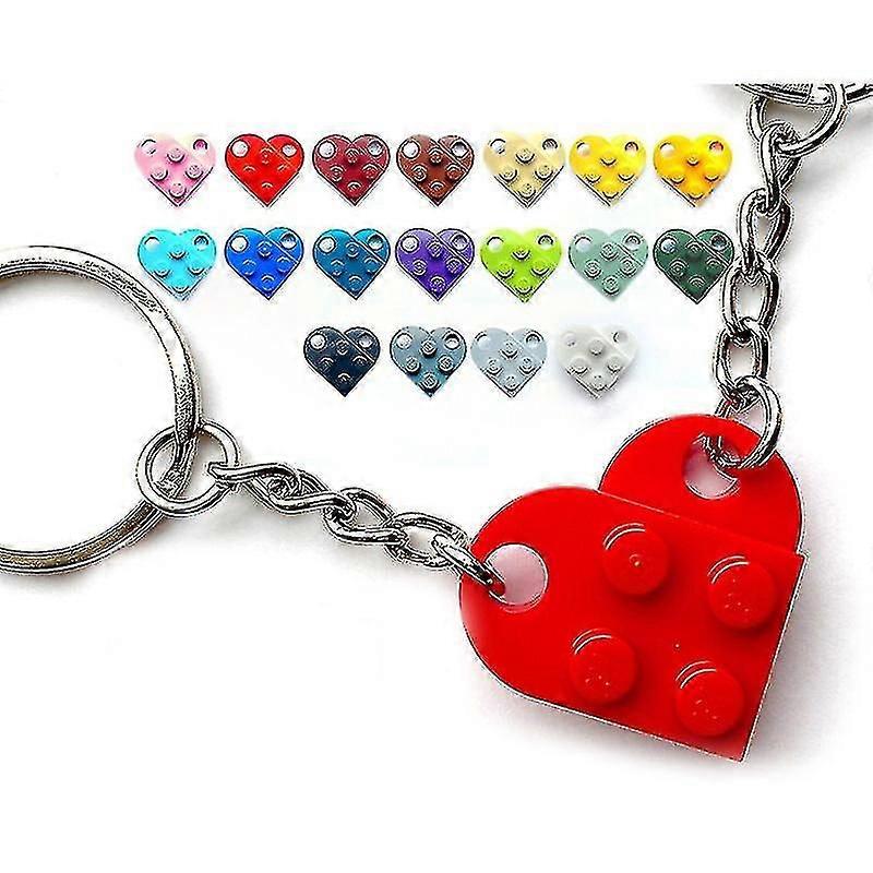 Lego Heart Keyring - Presente único para o amor - Feito com tijolos de Lego