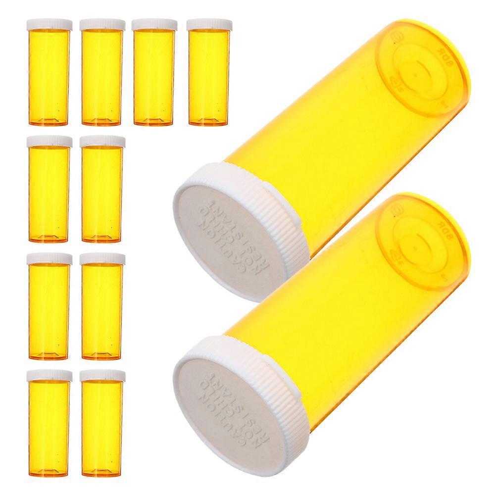 Orange Plastic Pill Bottle for Storage Use Medicine Container 60Pcs