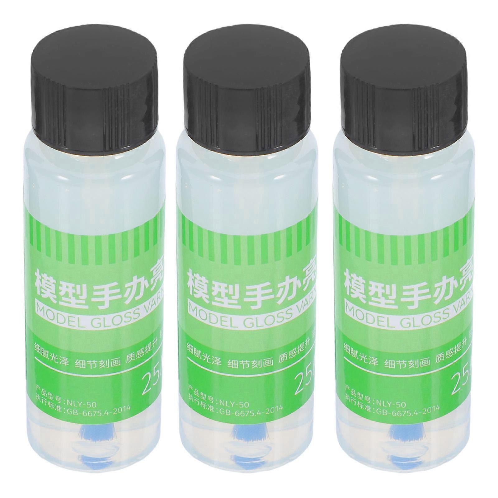Clay Varnish for DIY Crafts with Brush 3Pcs 25Ml Glossy and Durable Finish