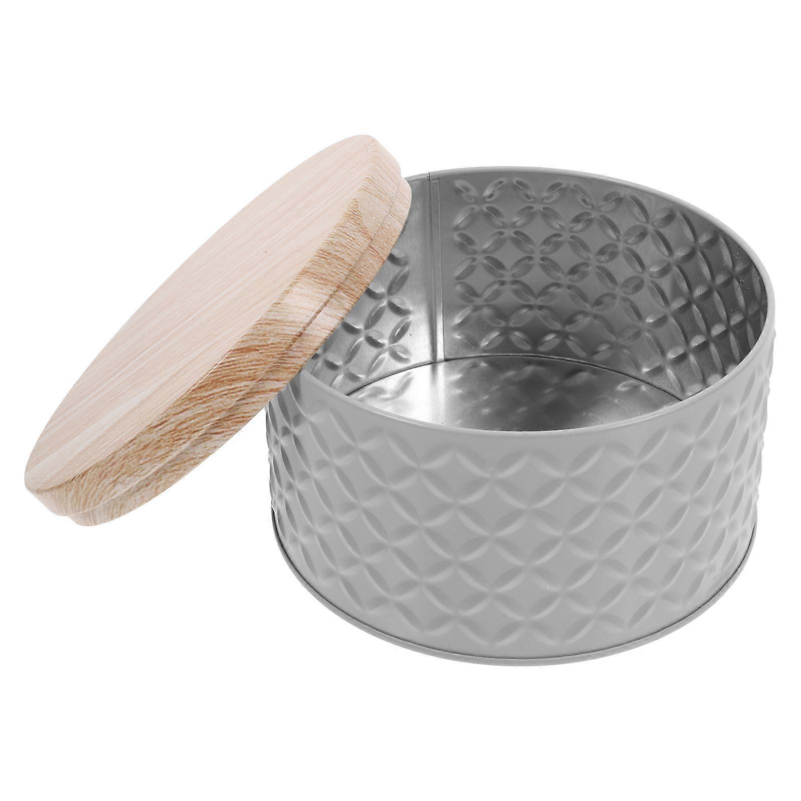 Cookie Containers with Airtight Lids Grey for Storage Metal Tin