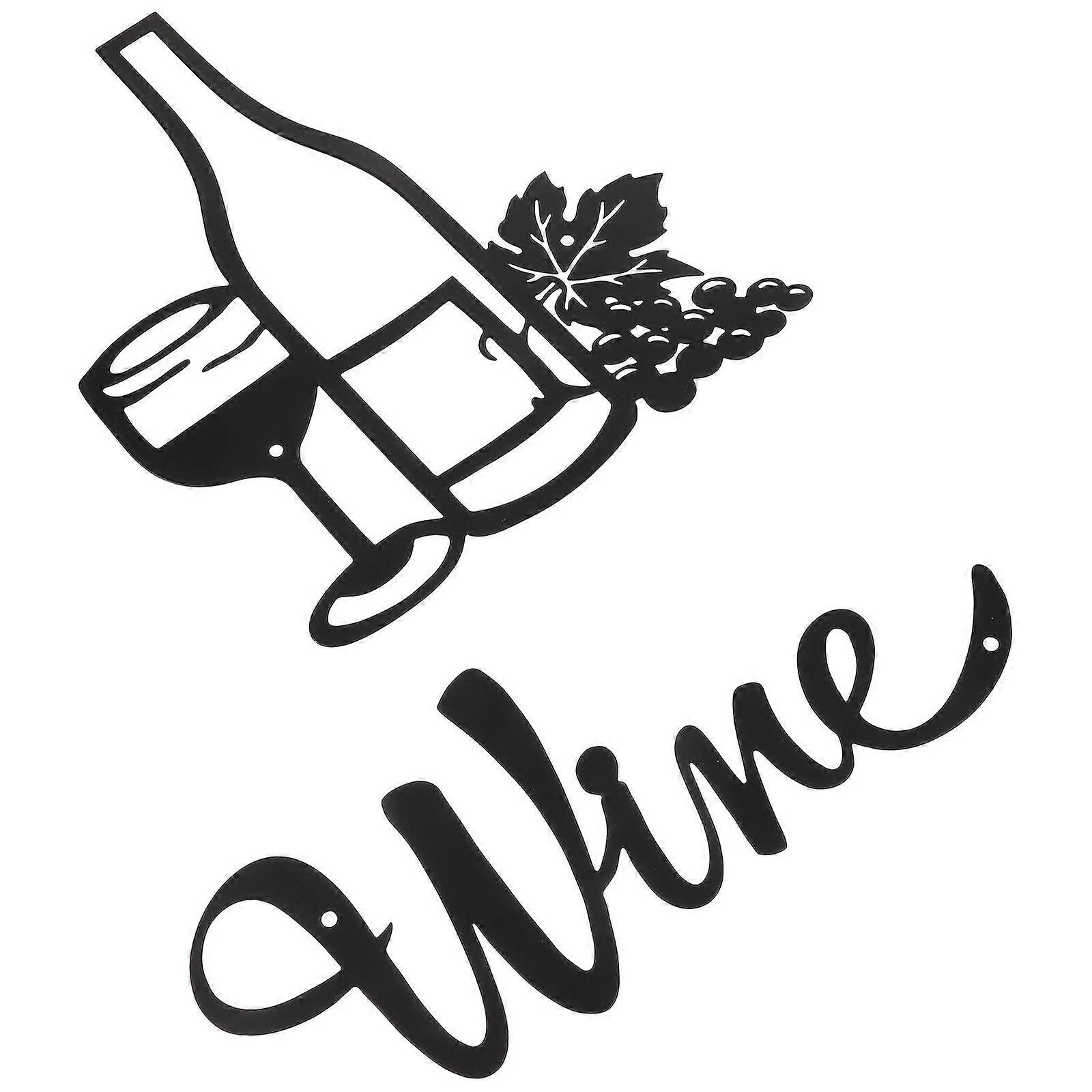 Grape Wine Goblet Wall Hanging Iron Decor for Indoor Spaces