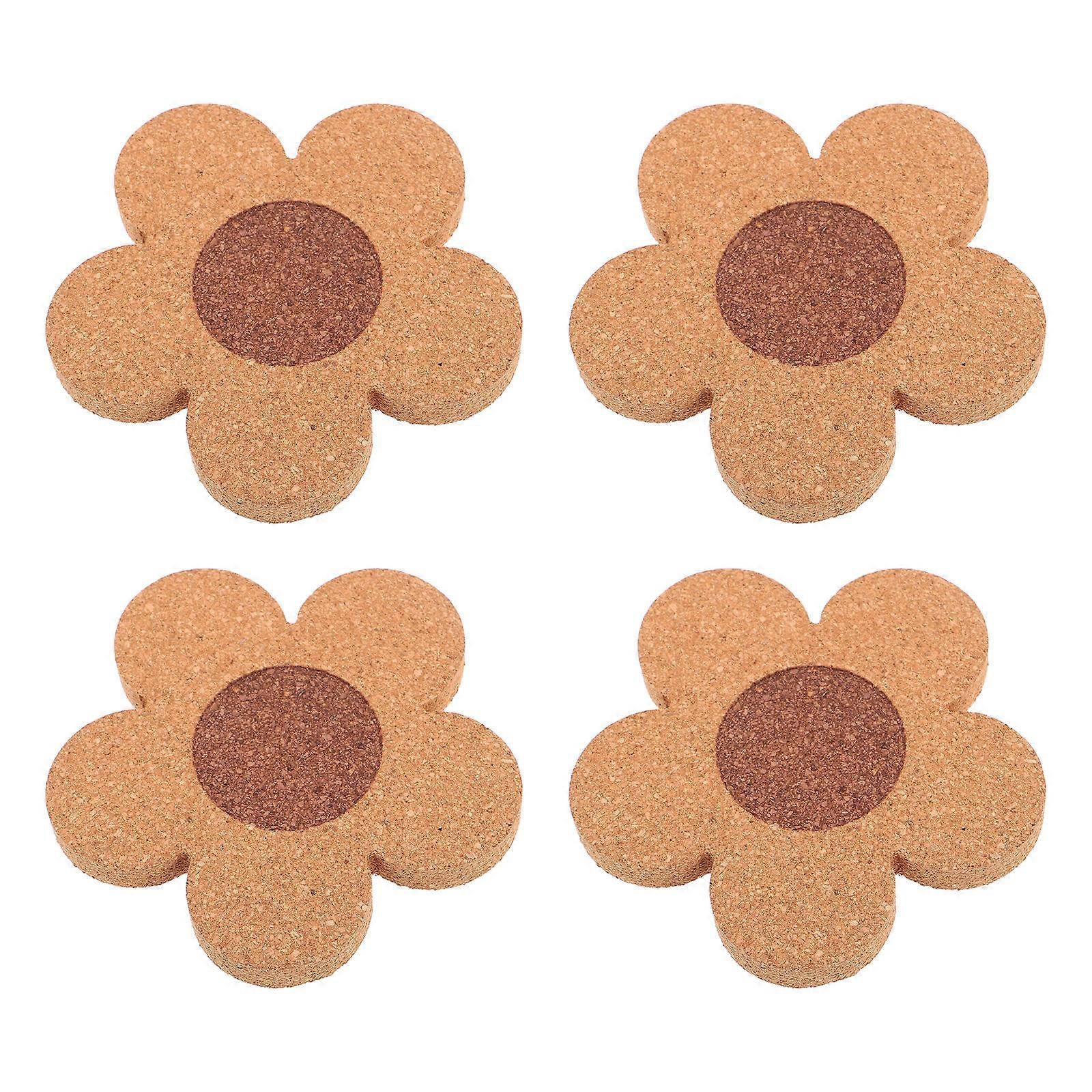 Soft Cork Coasters Heat Resistant Pads for Cups with 4Pcs Set