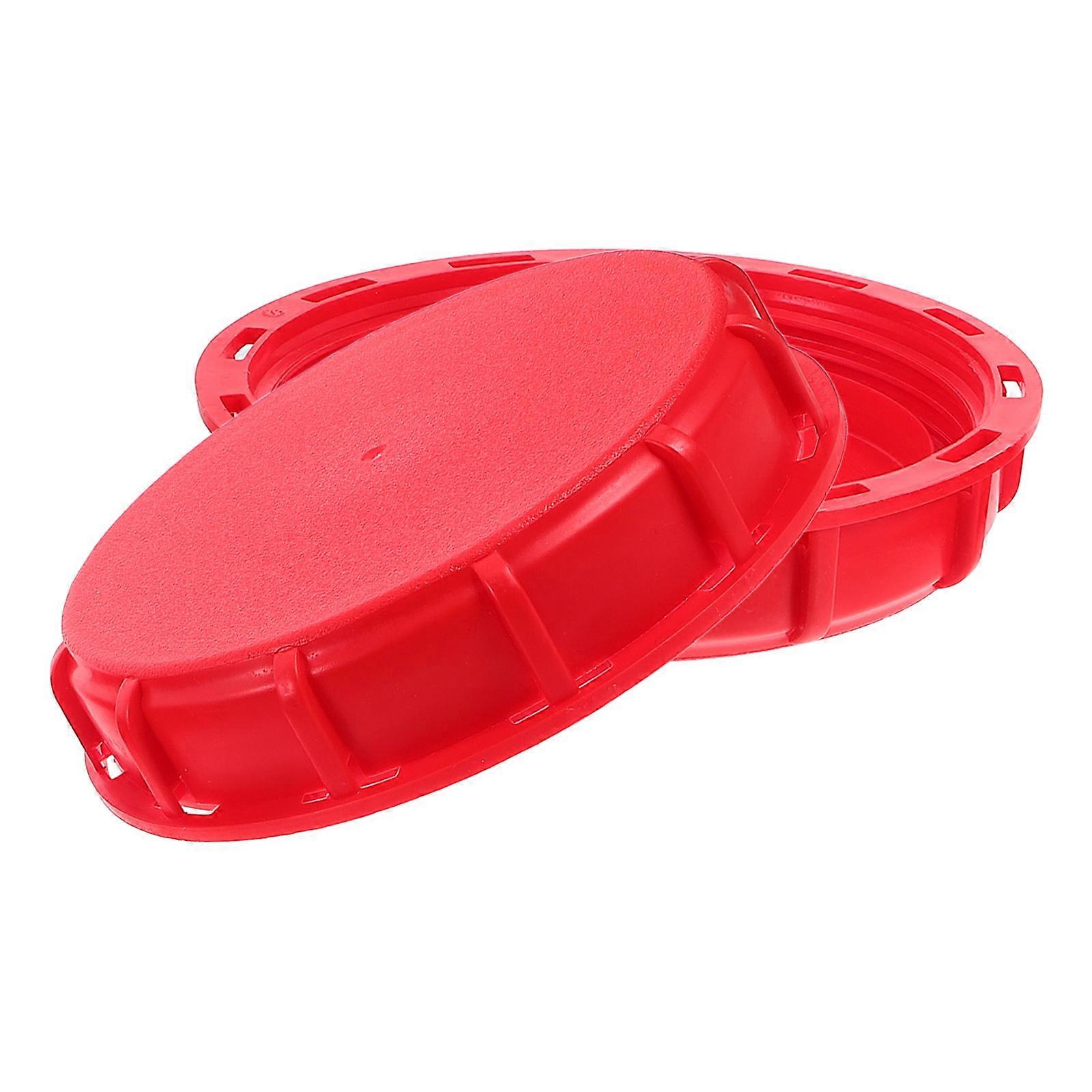 IBC Tote Lid Sealing Cap for Water Tank Compatible with Most Containers Red Plastic 2 Pieces