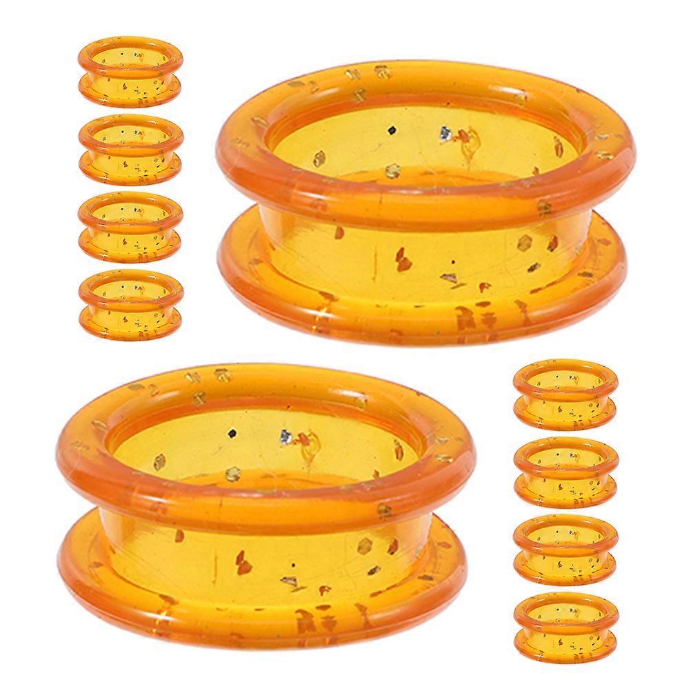 Finger Protector Ring Silicone Yellow for Protection Use 10Pcs Scissors Accessories