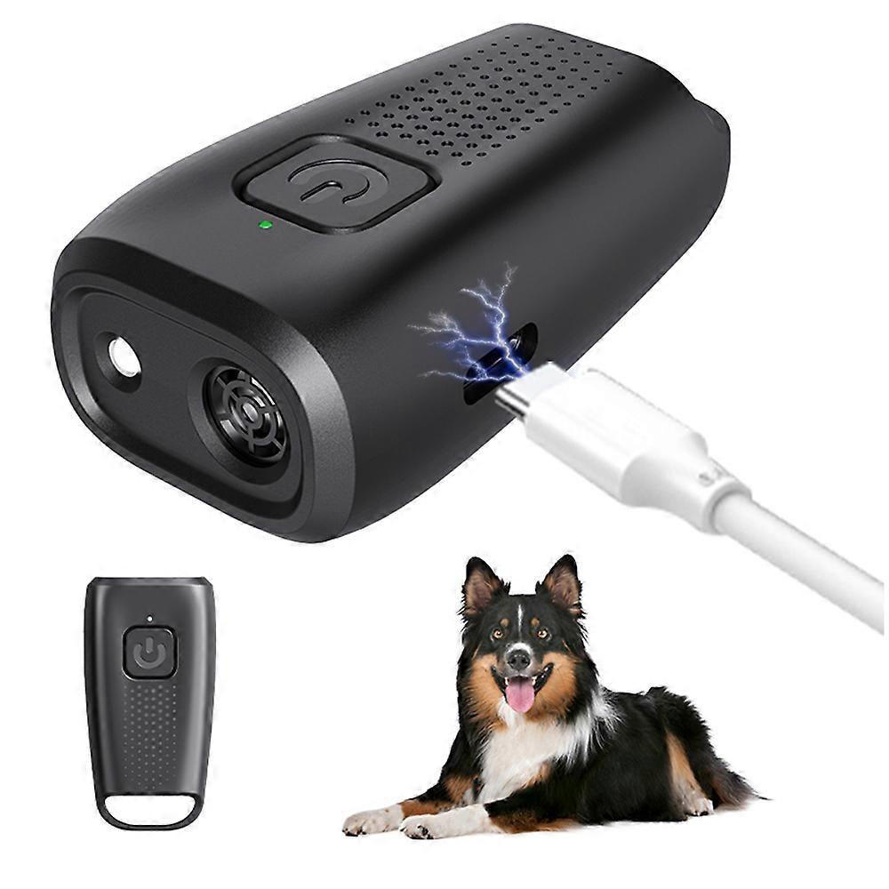 Mini Anti Barking Training Device Ultrasonic Dog Repeller with LED Flashlight Type-C Rechargable for Dog Driving Training Tool