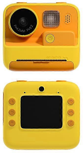 Kids Instant Print Camera with Thermal Paper, Vintage Design, 32GB Storage, Orange Retro Cam
