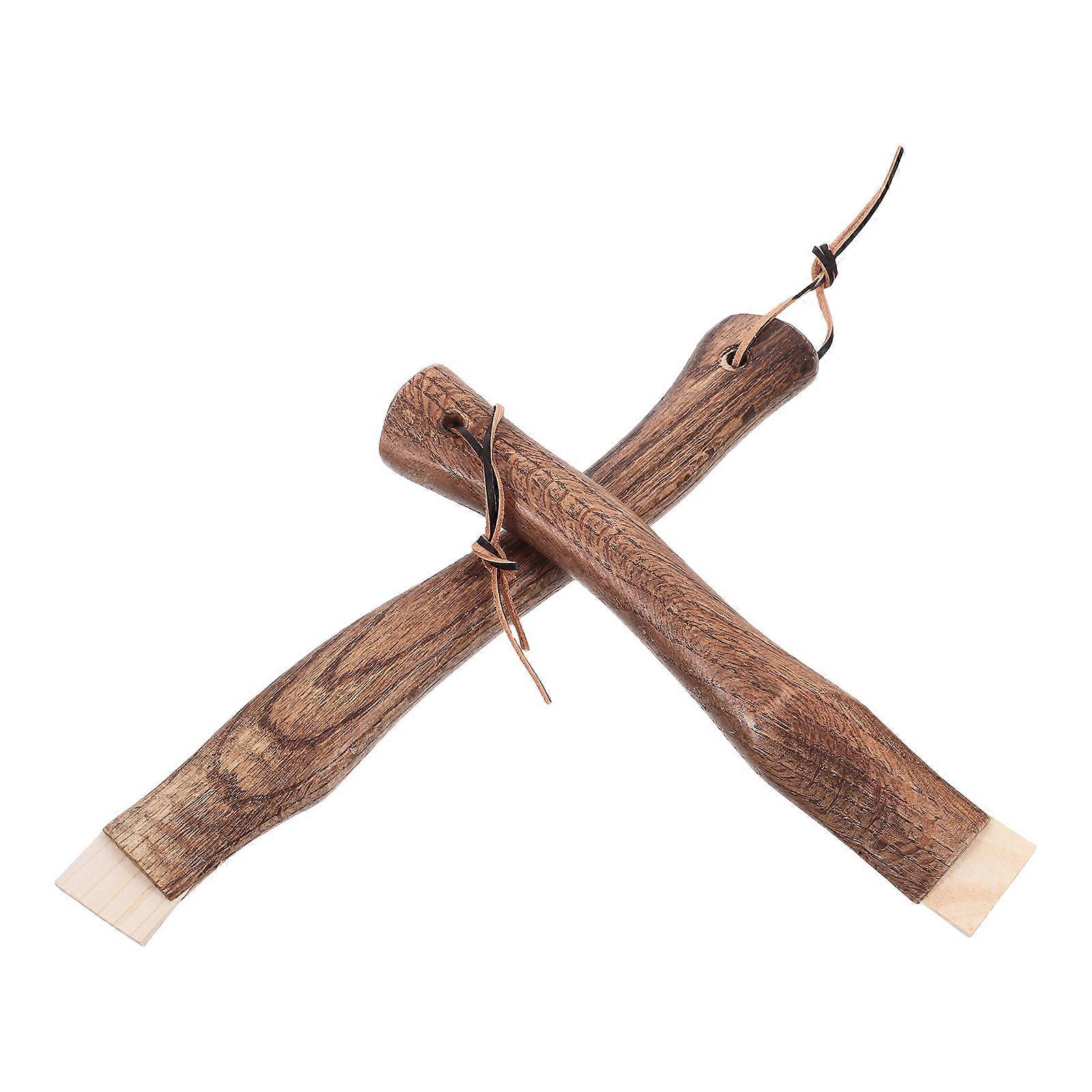 Wooden Handle Replacement for Short Curved Handle 2Pcs Durable Solid Wood