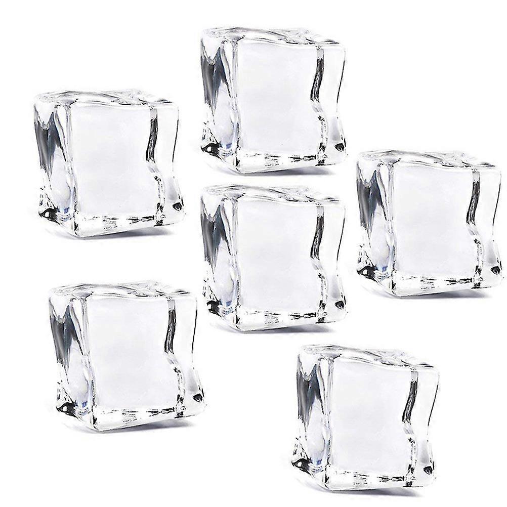 Ice Cubes Ornaments Acrylic Ice Block for Decoration 48Pcs Transparent Props
