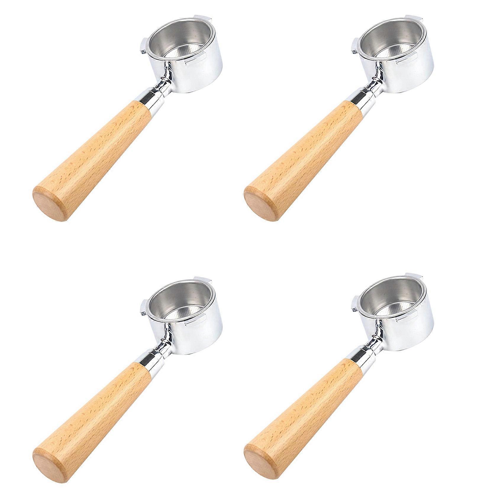 4pcs 51mm Coffee Bottomless Filter for Delonghi EC680 / EC685, Removable Bottomless Filter Holder with Filter Basket