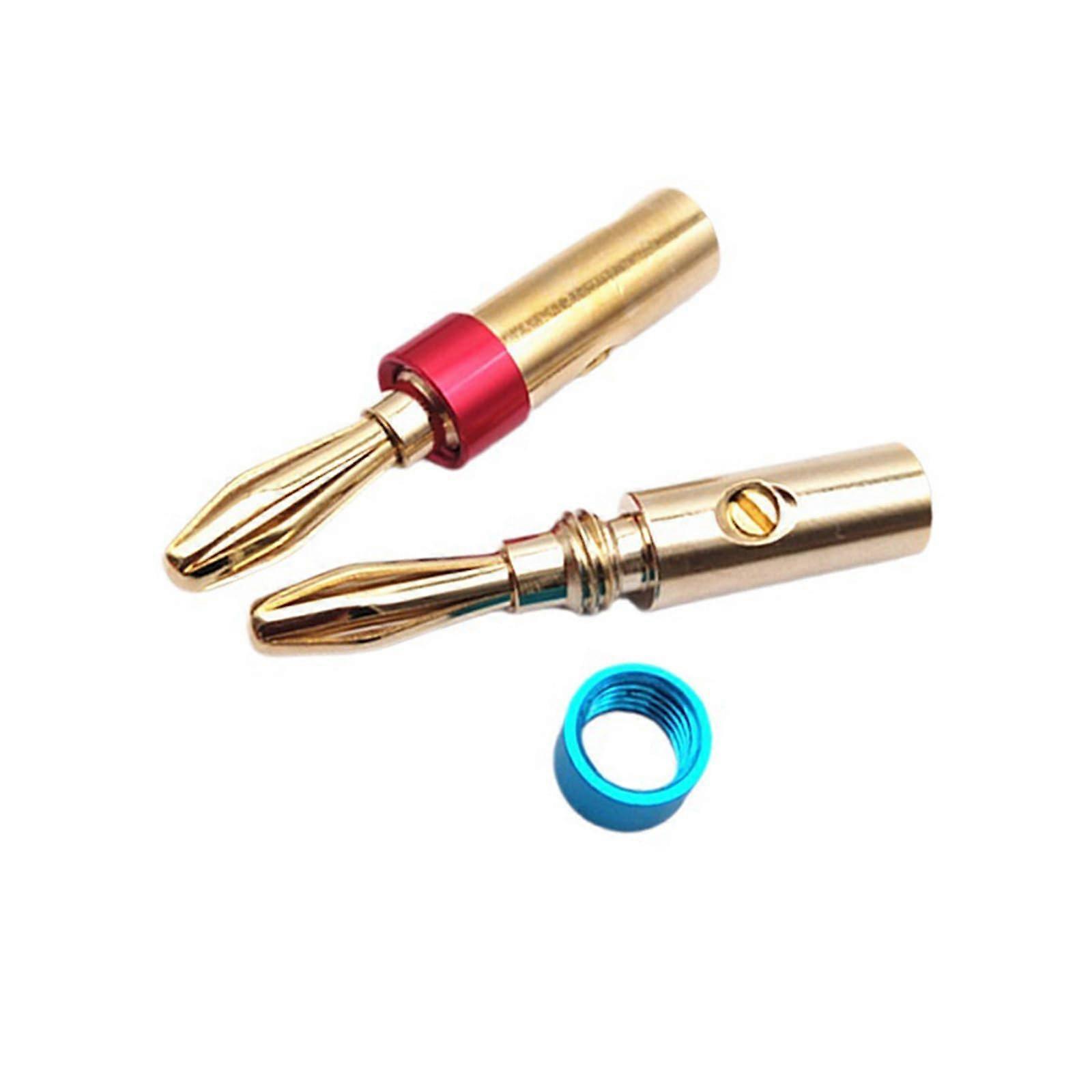 Copper Gold Plated Banana Plug Connectors For Sound And Video Loudspeakers, Speaker Wire Adapters, Amplifier Banana Plugs