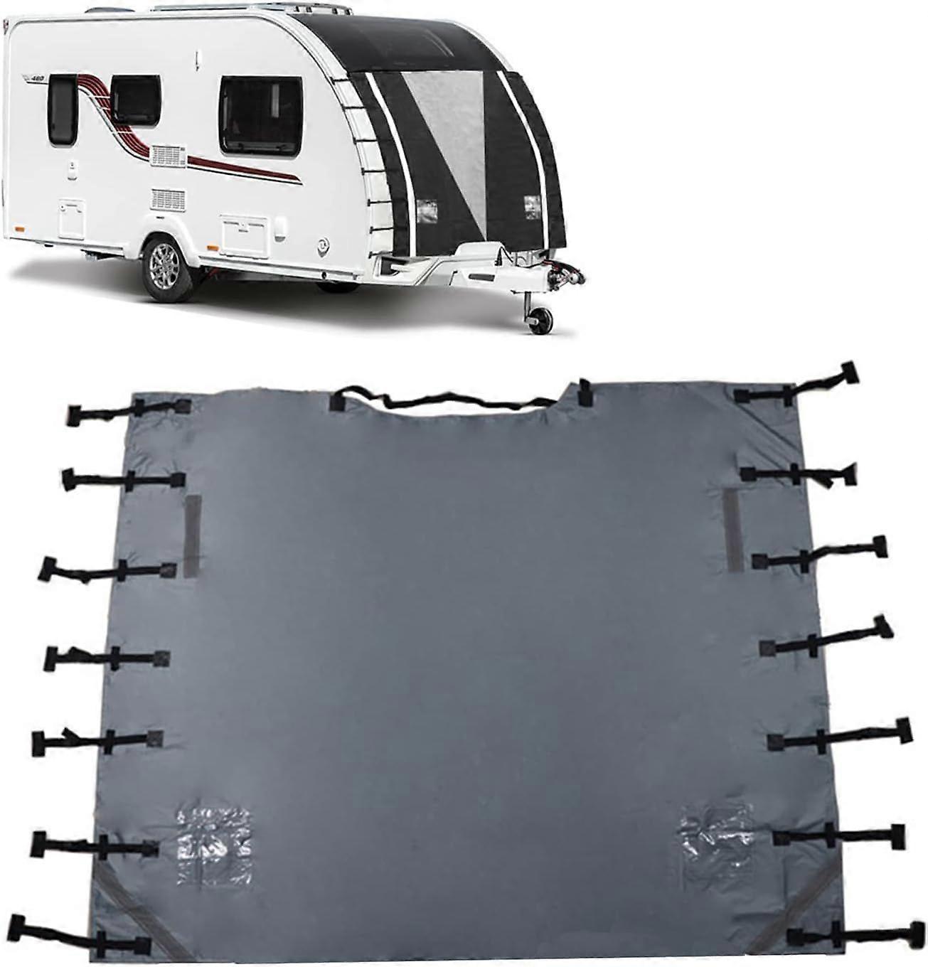 غطاء كارافان - شديد التحمل - مقاوم للماء - مقاوم للدموع - مسامي - 220 سم × 175 سم - رمادي