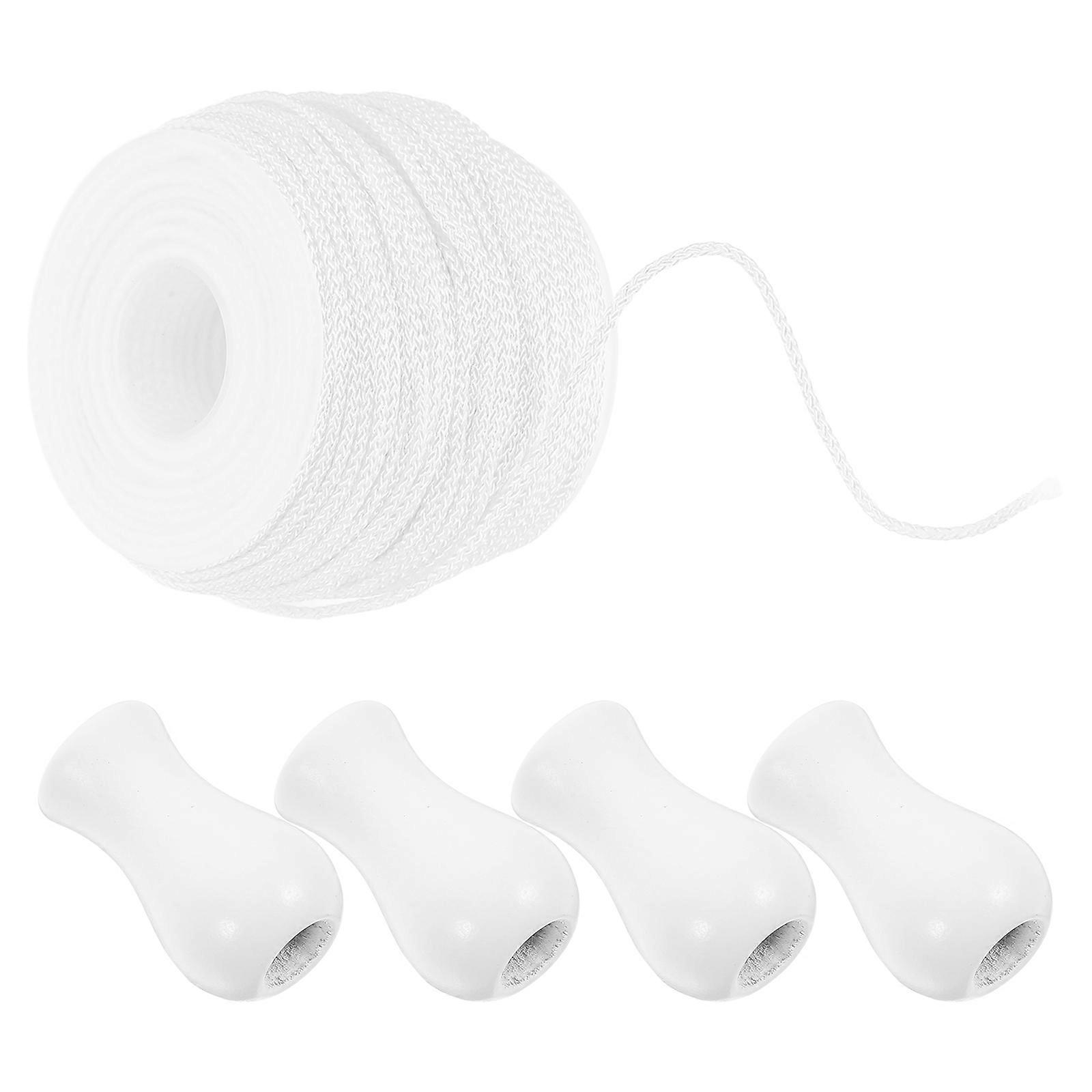 White Blind Pull Cord Knobs for Home Use 1Set Curtain Cord Tassels
