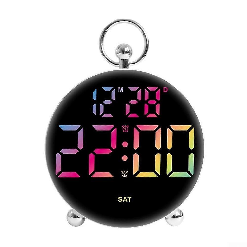 Digital Alarm Clock LED Display with Temperature, Voice Control, Date and Adjustable Brightness