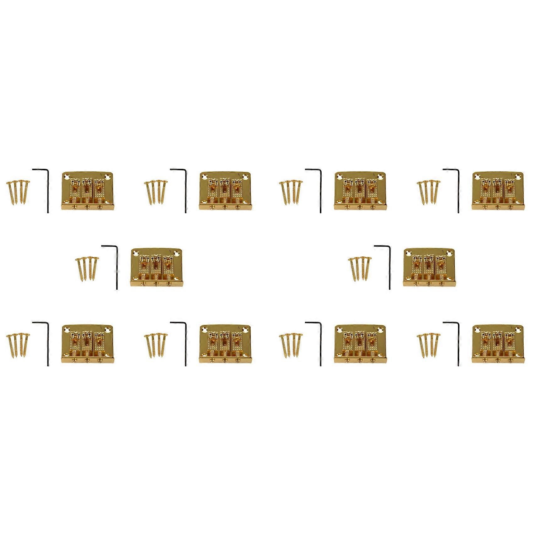 10X 3 String Guitar Ball String Bridge Bridge Pull String Hard Tail Guitar Bridge Tail 3 String Guitar Replacement Gold