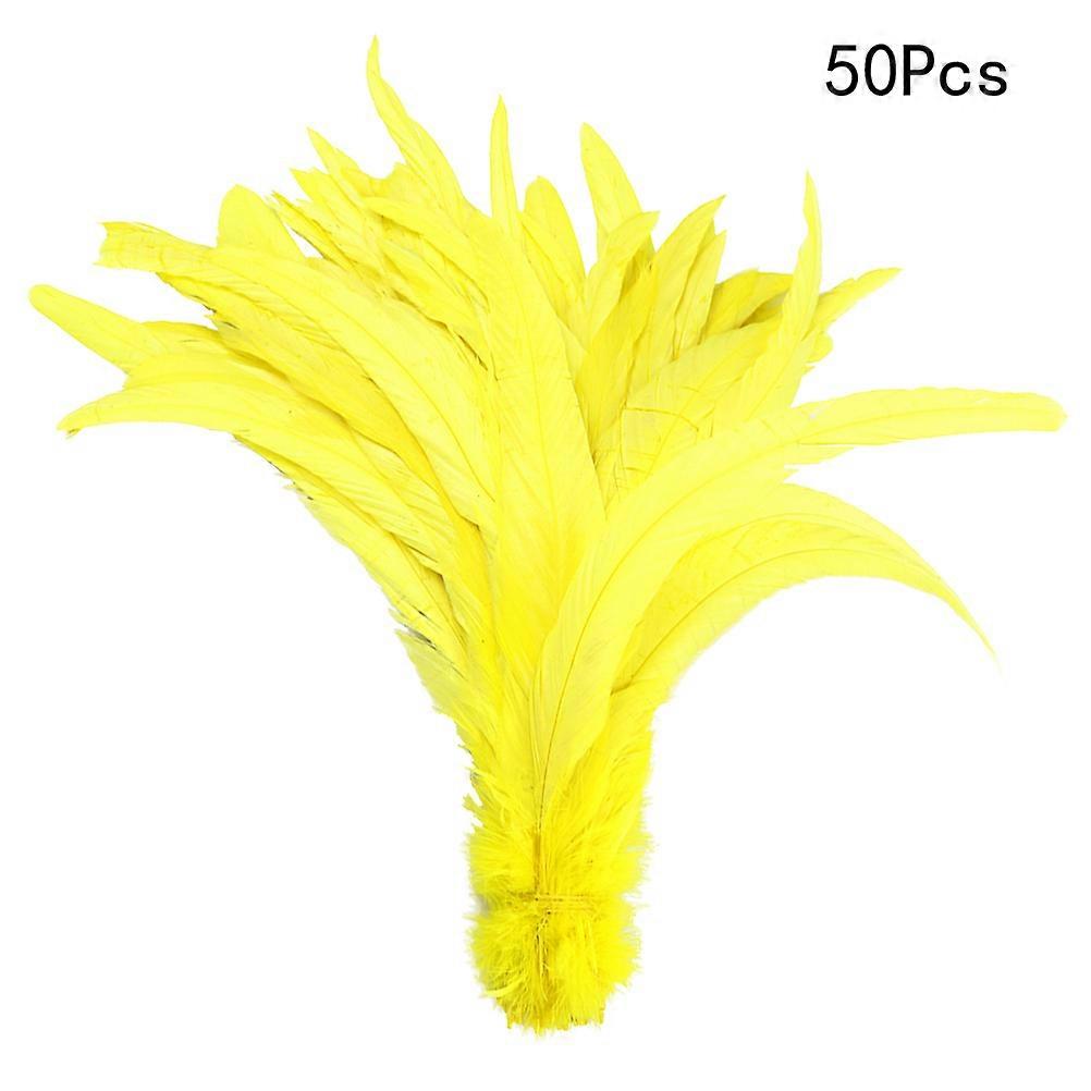 Tail Rooster for Decorating 50Pcs Natural Yellow Craft Material