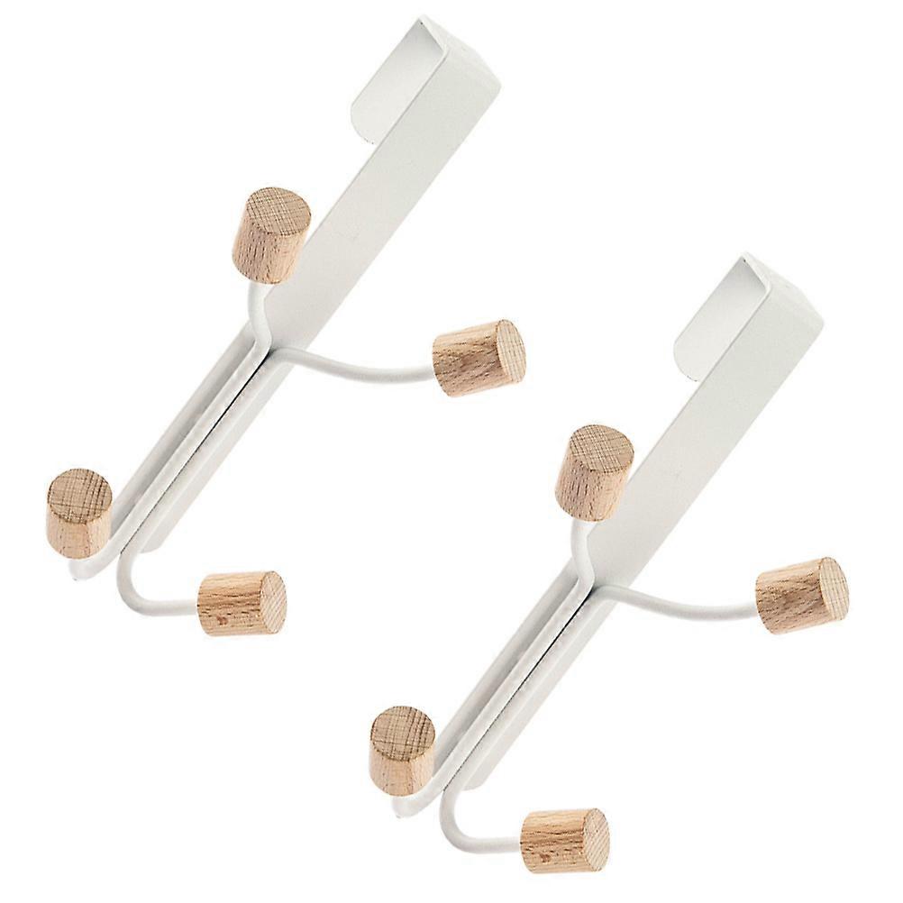 Creative Hanging Door Hooks White Iron Hooks for Storage 2Pcs