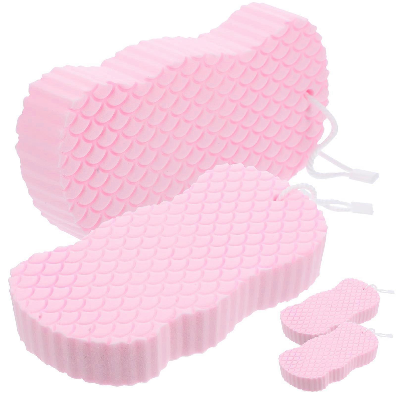 4Pcs DoubleSided Bath Sponge Set Soft Exfoliating Body Scrubbers for Gentle Skin Cleaning