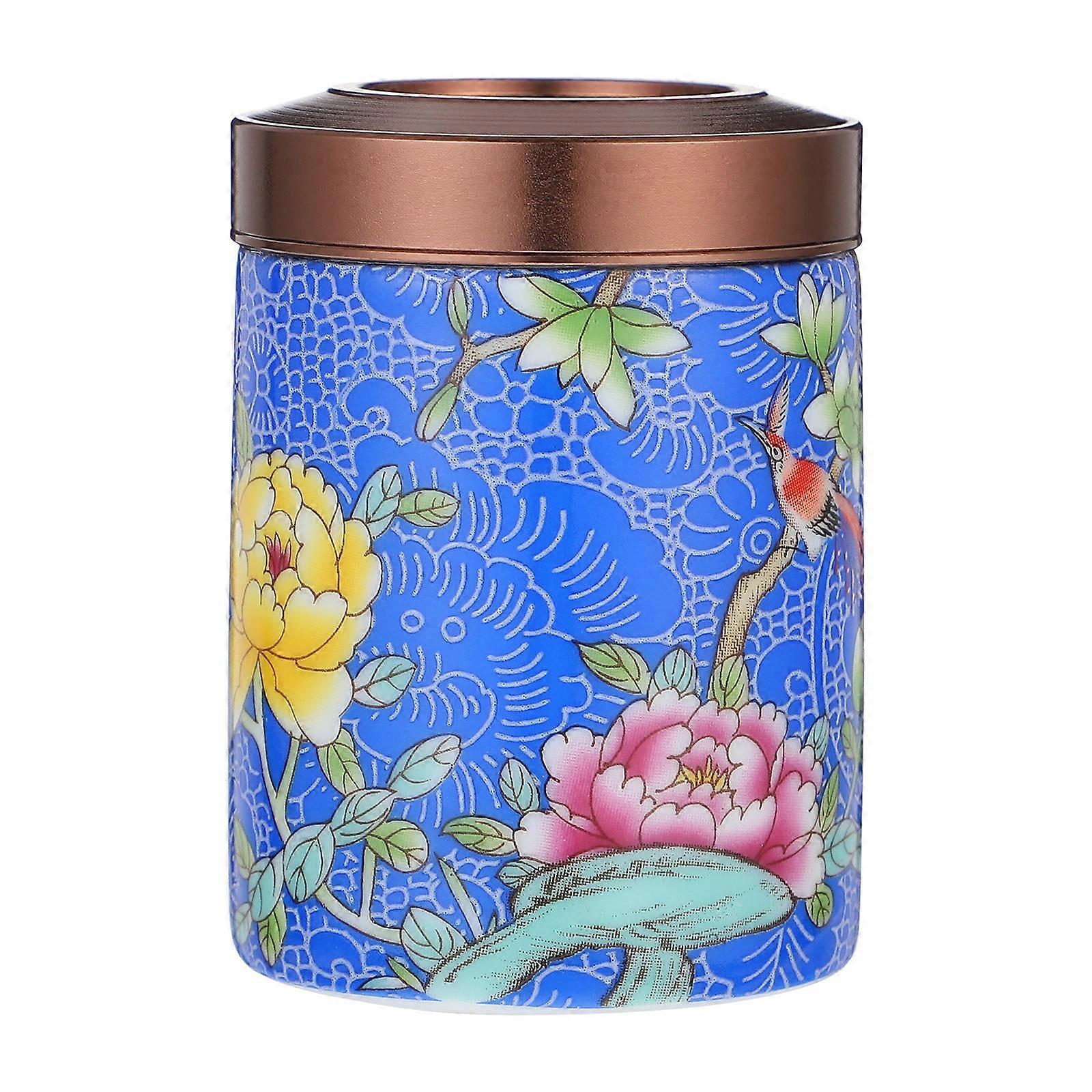 Painted Tea Container Ceramic Tea Canister for Storage One Item