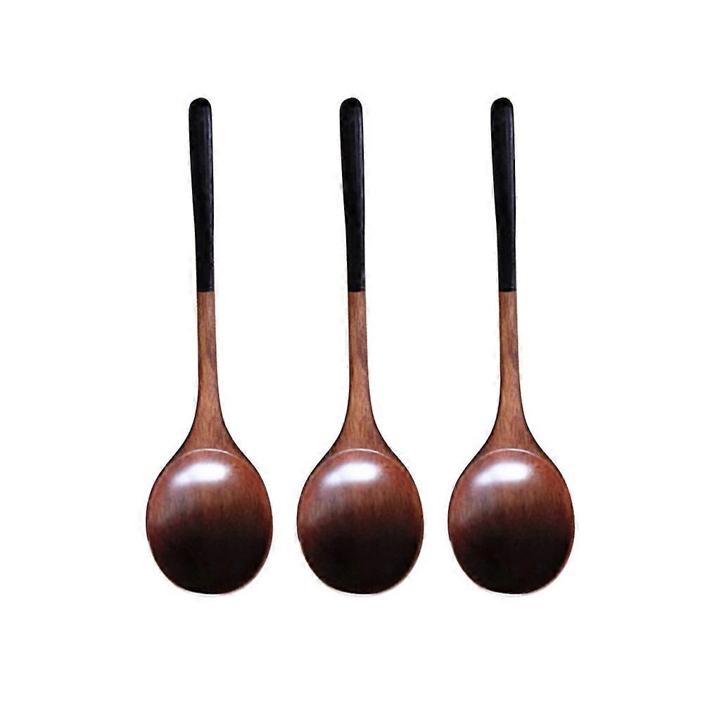 Wooden Spoon Practical Food Serving Scoop for Kitchen Use 3Pcs