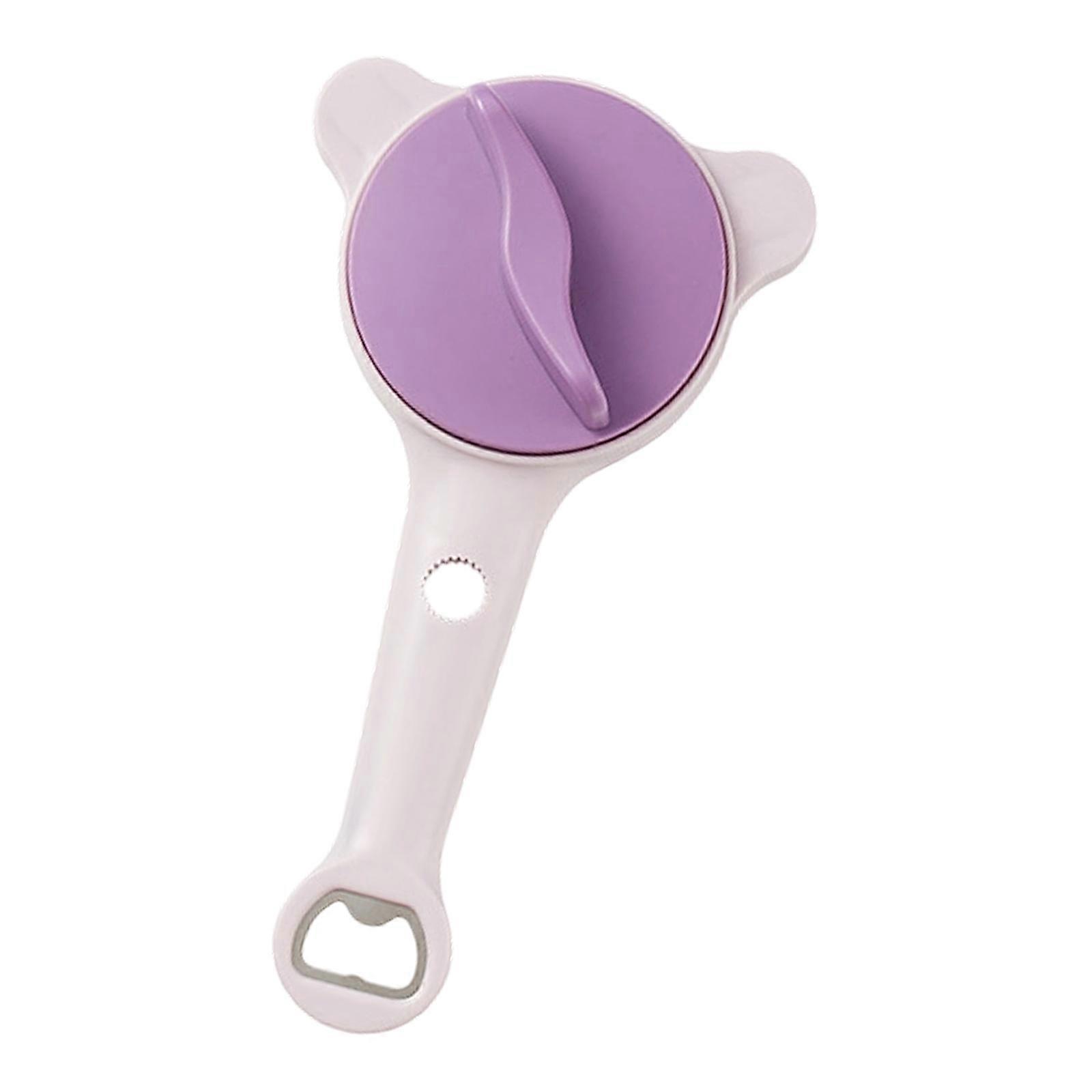 Multipurpose Adjustable Bottle Opener Rotatable Spring Design Size Adjustment Secure Nonslip Grip Easy Opening  Purple