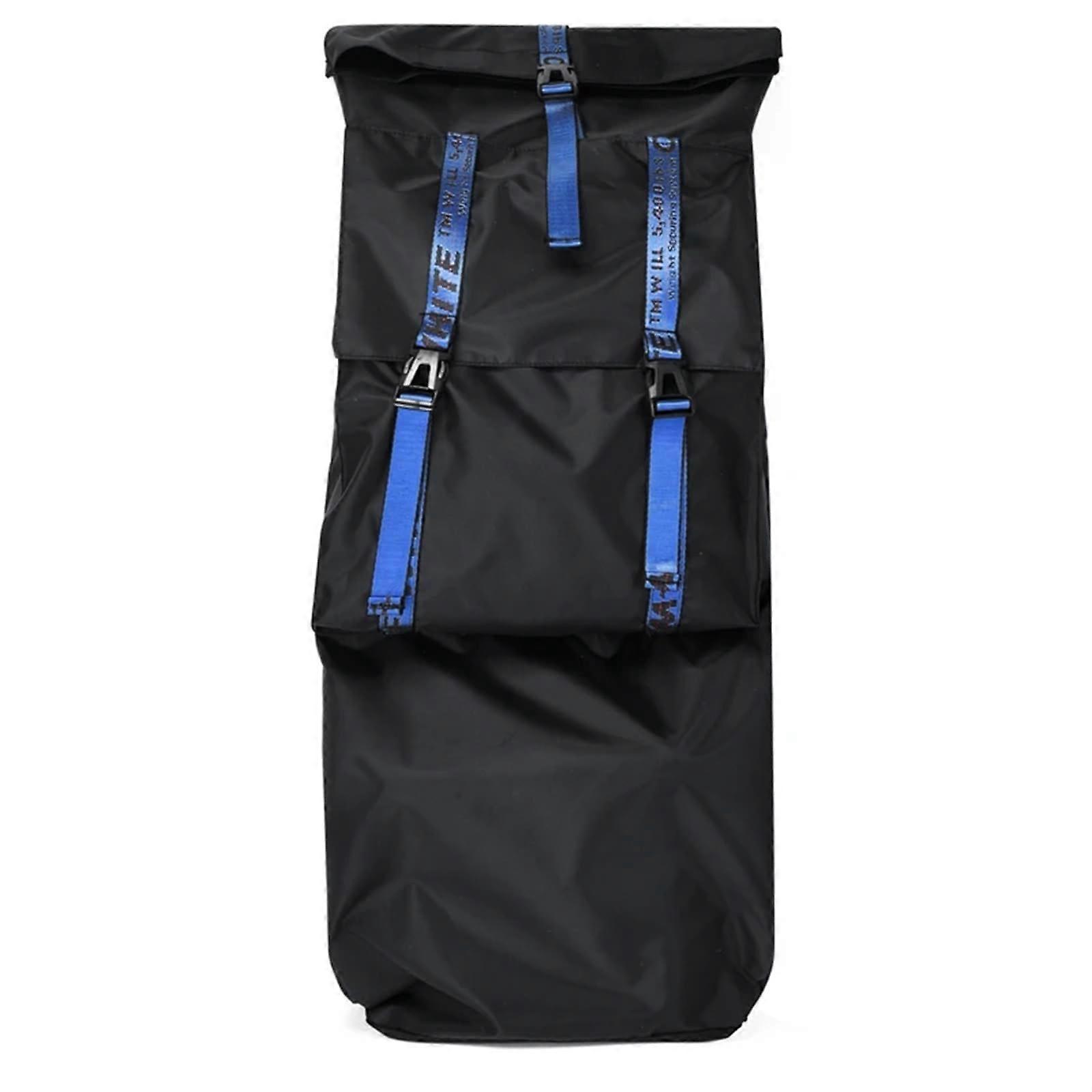 Waterproof Oxford Skateboard Backpack with Adjustable Straps and Multiple Compartments Blue