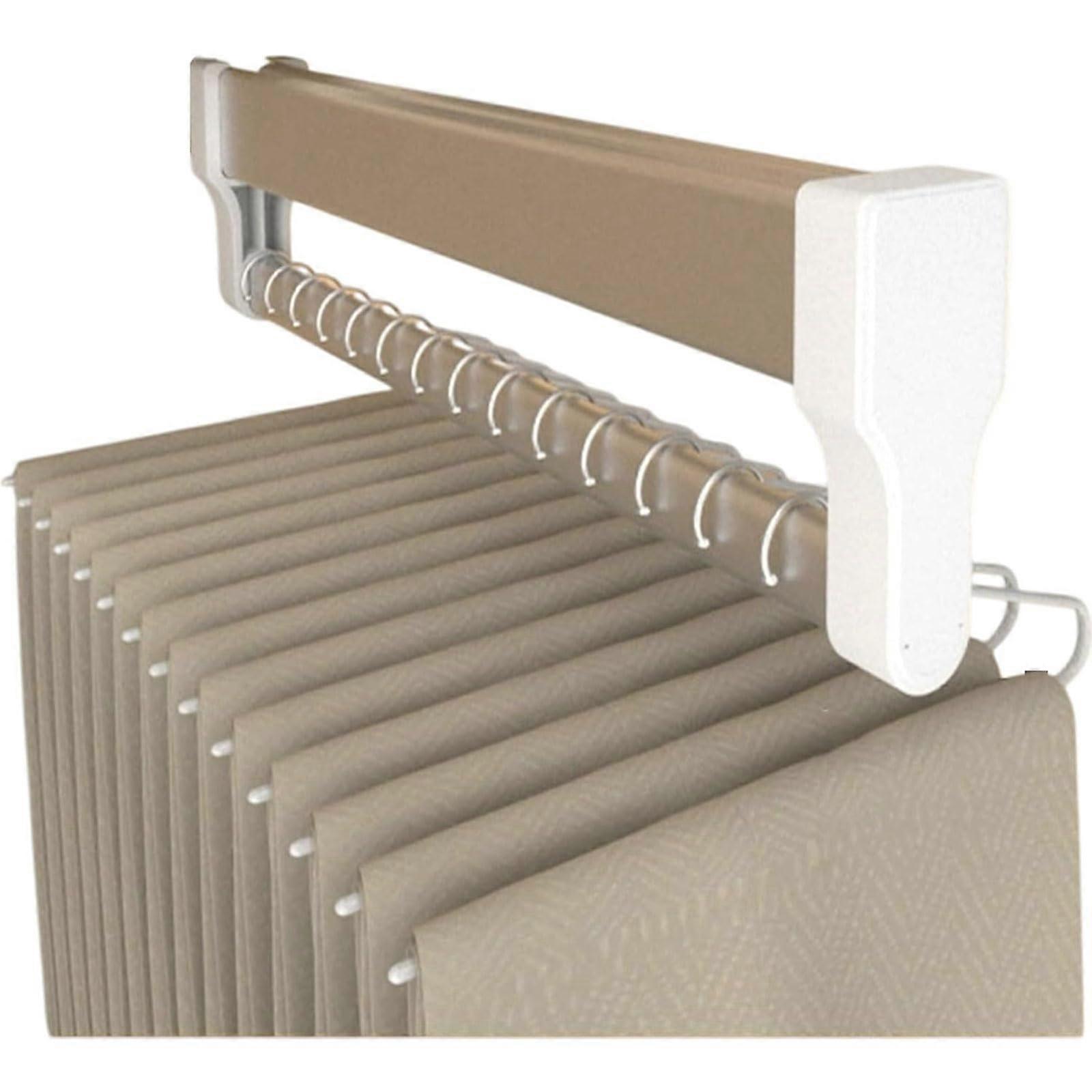 Pull Out Closet Rod Extendable Wardrobe Rail Adjustable Heavy Duty Clothes Hanger 45cm White