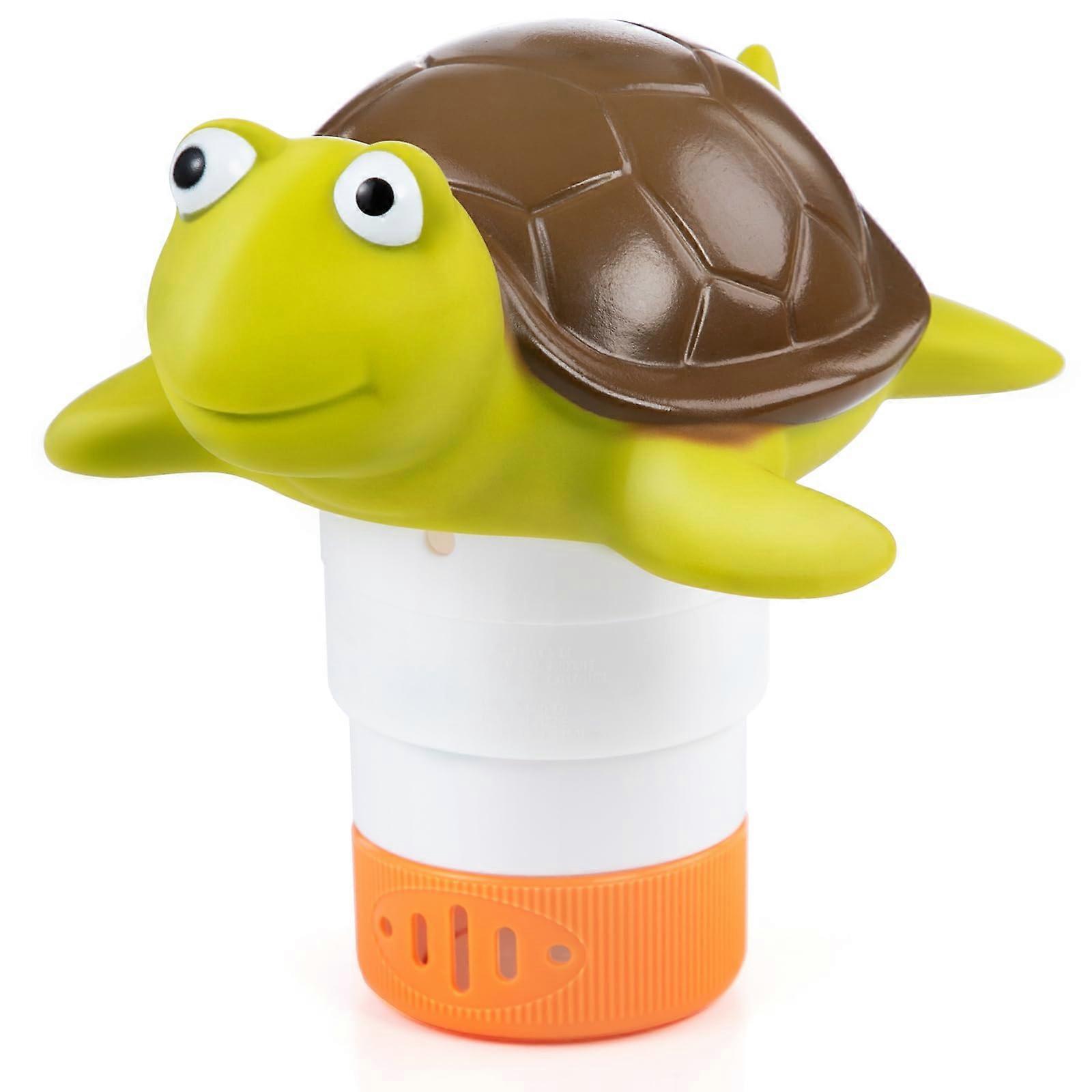 Turtle Chlorine Floater with Adjustable Flow Control, Mini Floating Dispenser for 1 Inch Tablets