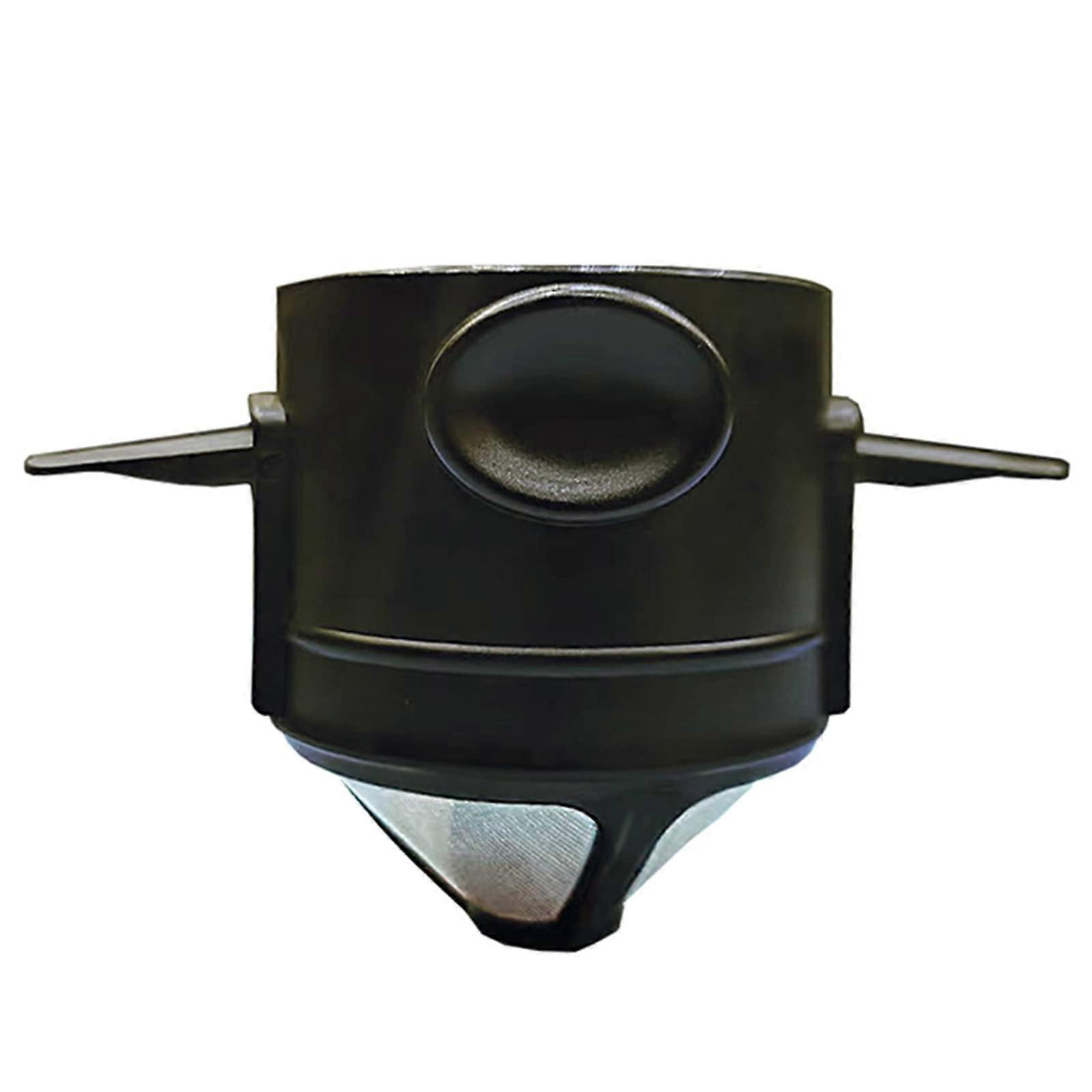 Reusable Stainless Steel Coffee Dripper with DoubleLayer Mesh Filter, No Paper Needed, Black