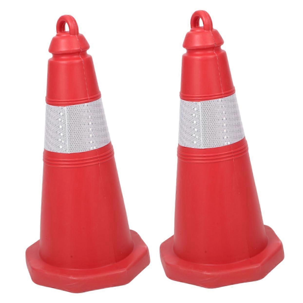 2pcs Heavy Duty Reflective Traffic Safety Cones with Stable Base for Road and Parking