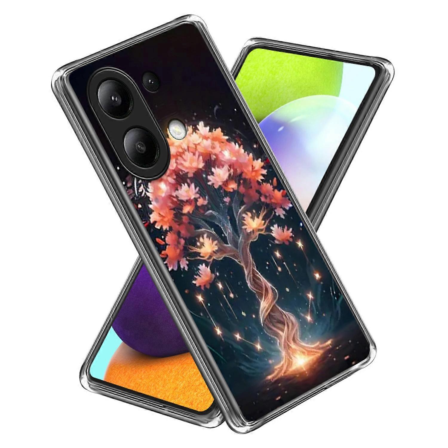 For Xiaomi Redmi Note 13 4G Case IMD Pattern Printed Shockproof TPU Phone Cover