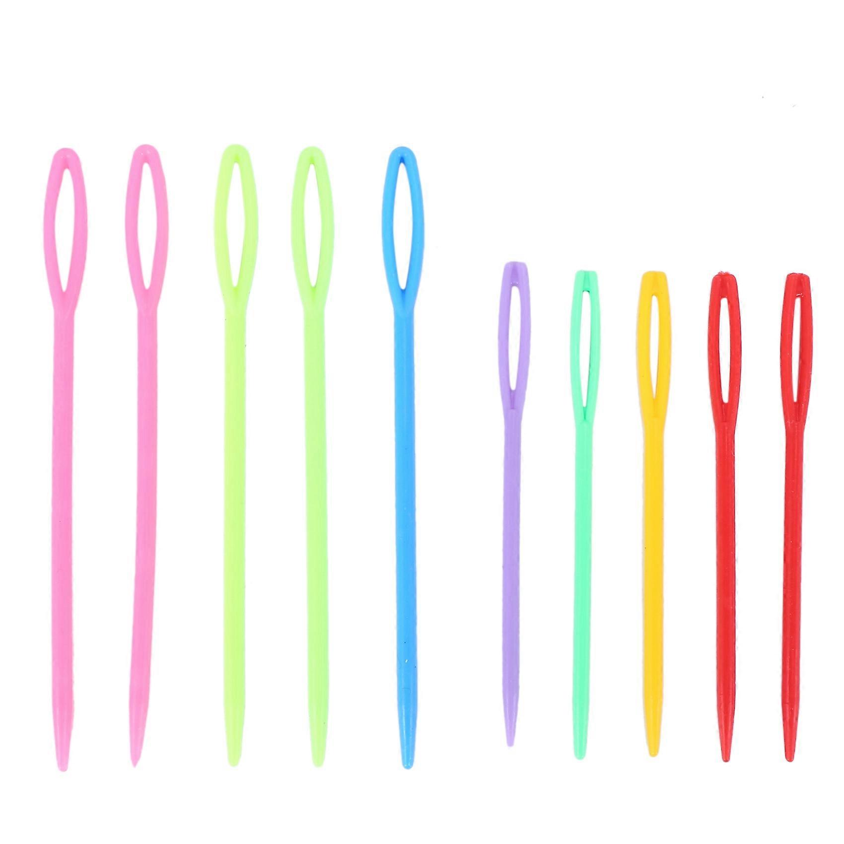 10pcs 2 Size Small Large Children's Plastic Needles for Sewing